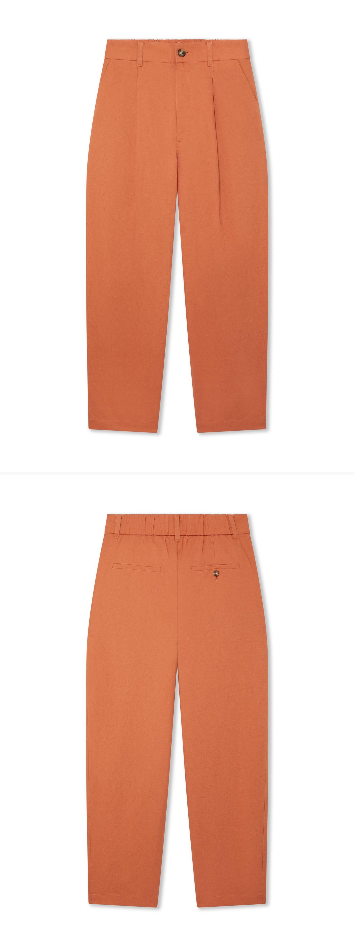 ORANGE_WIDELEG_TROUSER - Hanging - 2 x Shots - Front + Back
