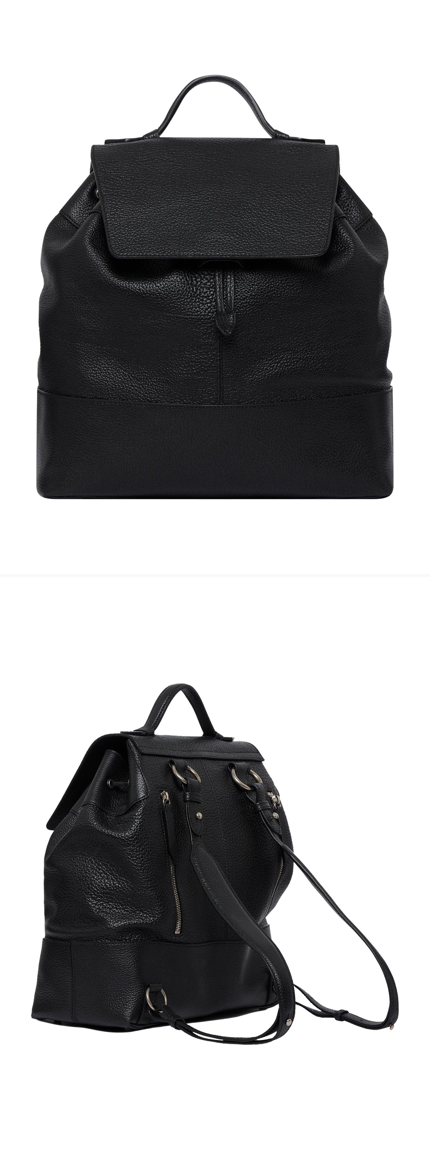 BLACK_GLIDE_BULL_CALFSKIN_BACKPACK - Acc - 2 x Shots - Front + Side