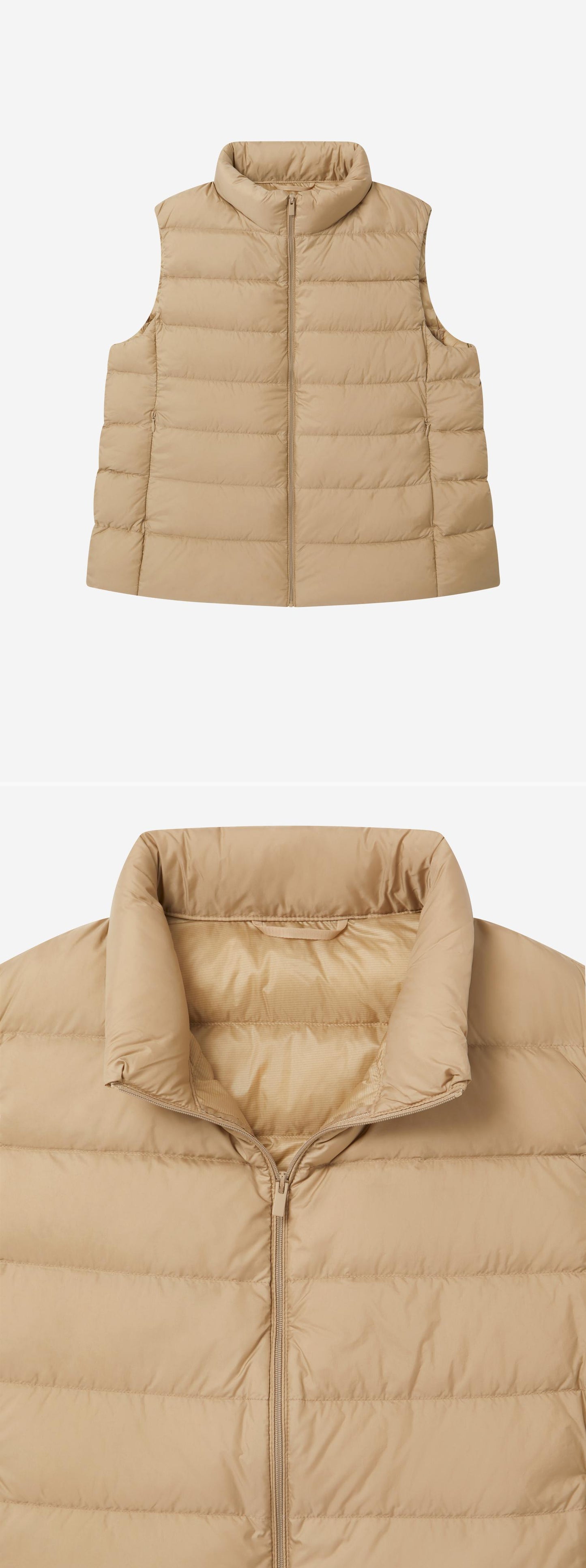 BEIGE_GILLET - Flat Lay - 2 x Shots - Front + Detail A