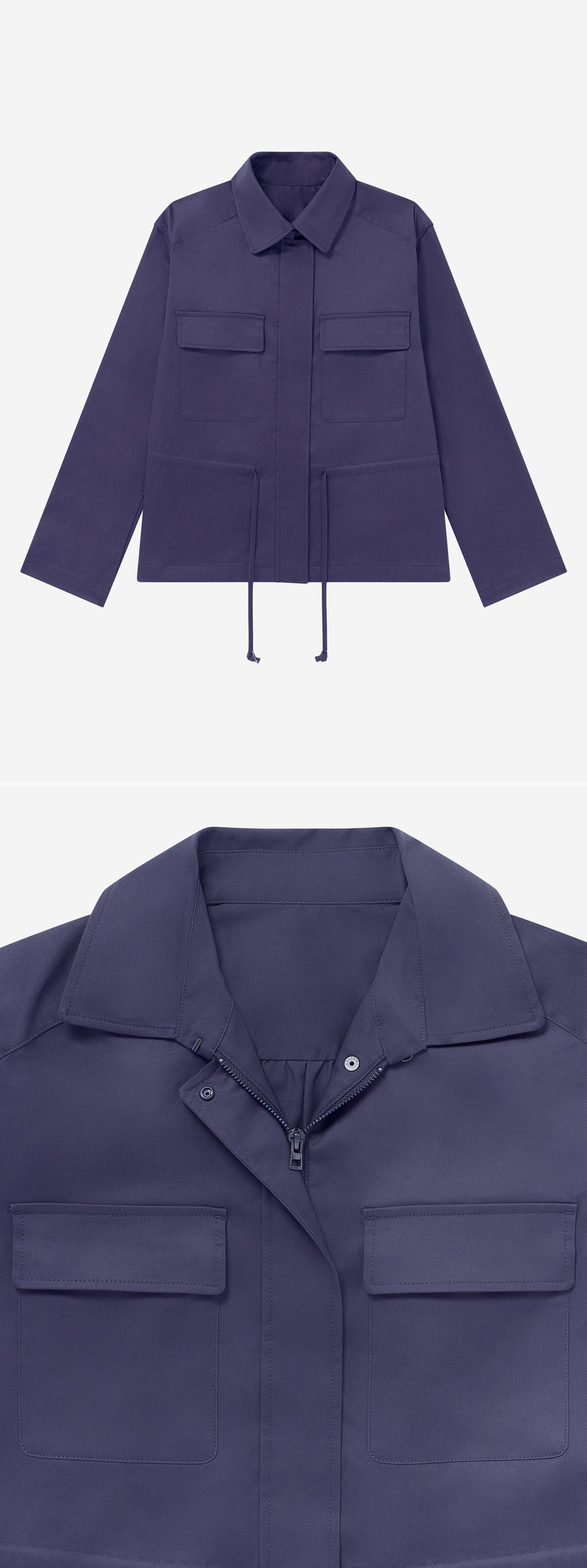 BLUE_JACKET - Flat Lay - 2 x Shots - Front + Detail A