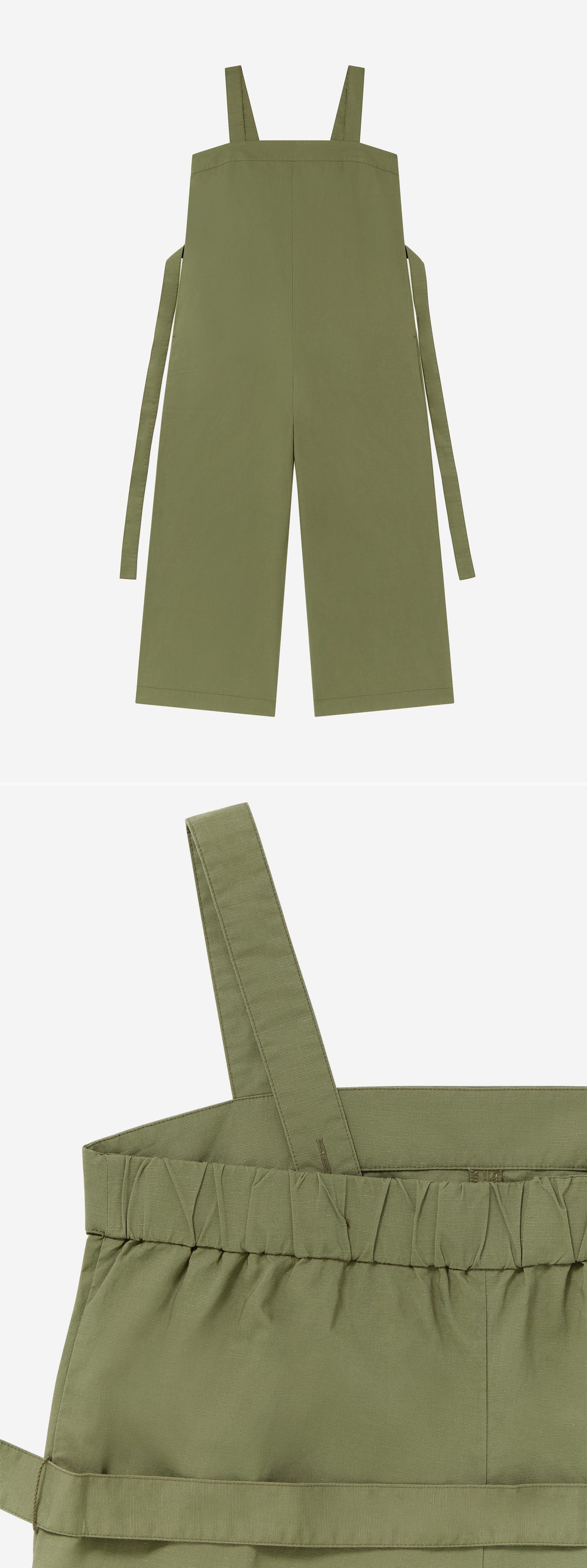 GREEN_JUMPSUIT - Flat Lay - 2 x Shots - Front + Detail A