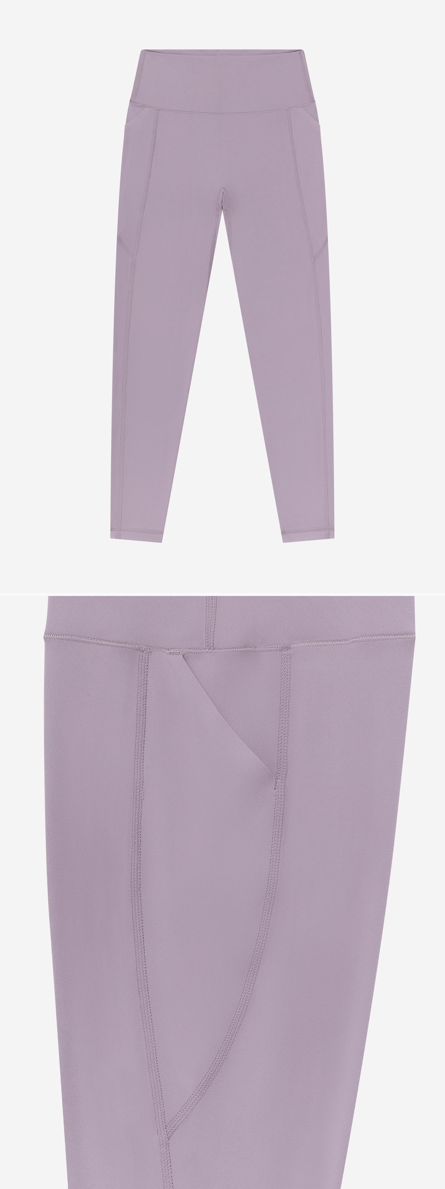 LILAC_LEGGINGS - Flat Lay - 2 x Shots - Front + Detail A