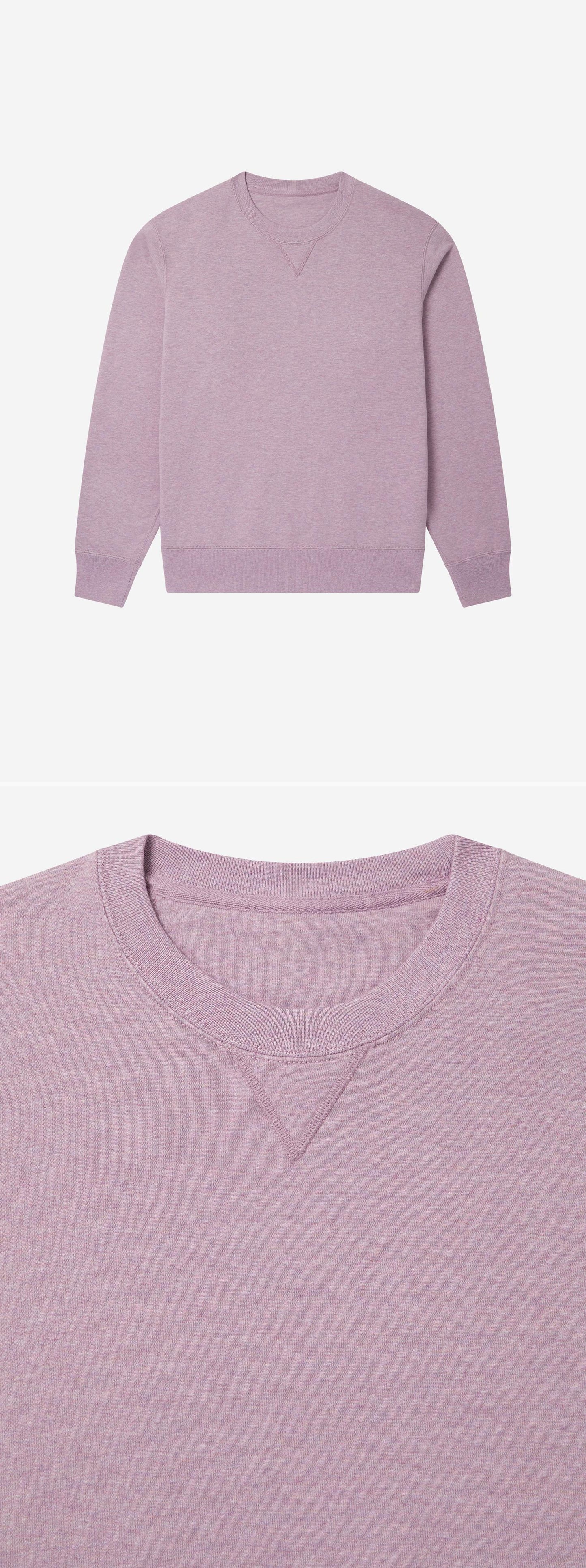 PURPLE_SWEATSHIRT - Flat Lay - 2 x Shots - Front + Detail A