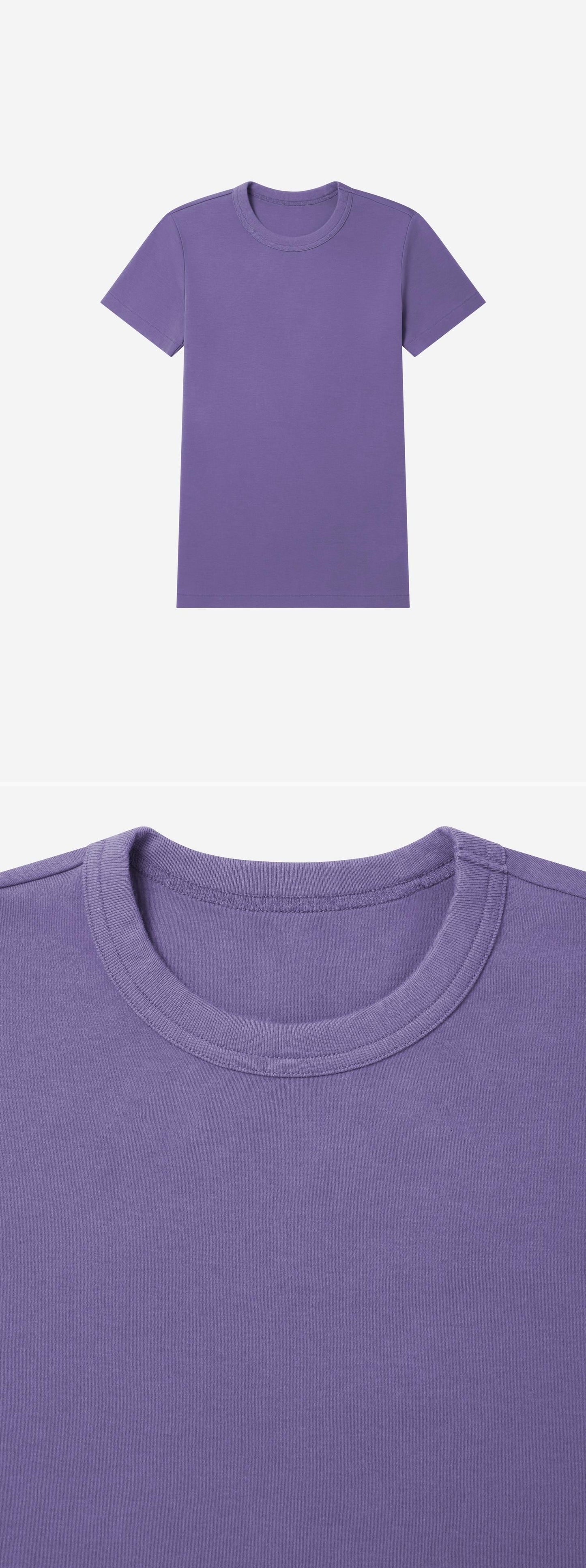 PURPLE_TSHIRT - Flat Lay - 2 x Shots - Front + Detail A