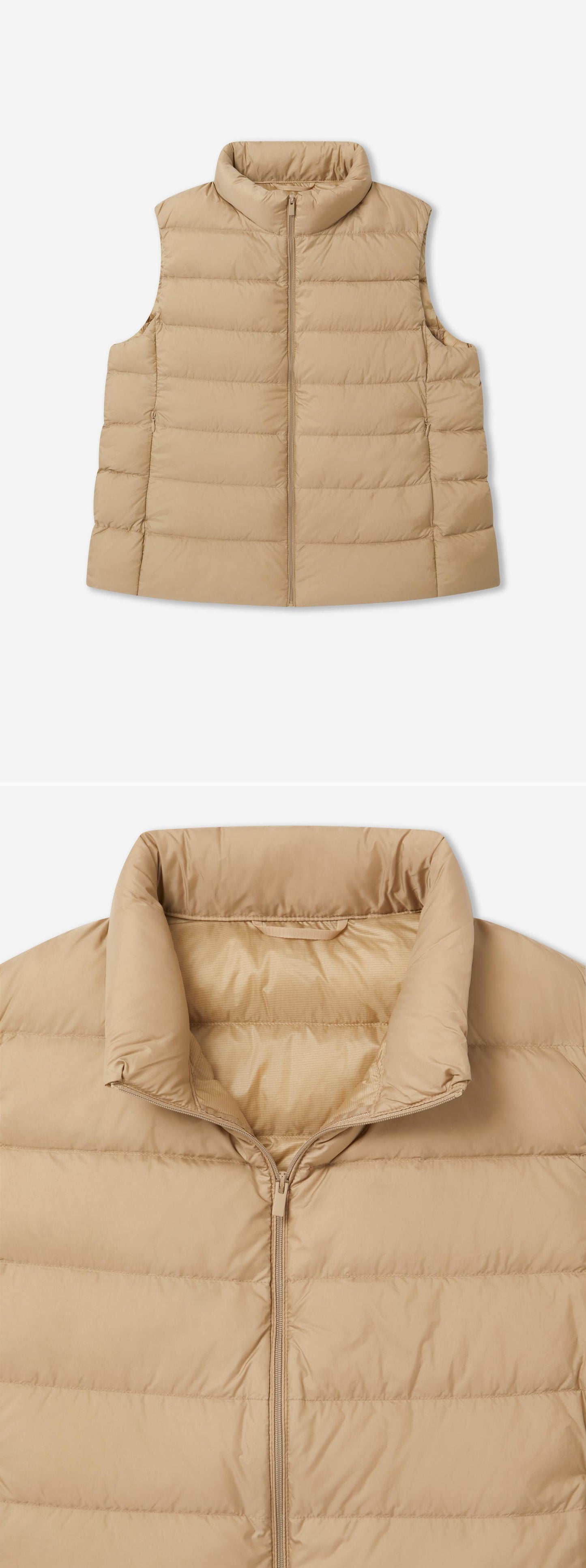 BEIGE_GILLET - Flat Lay - 2 x Shots - Front + Detail A