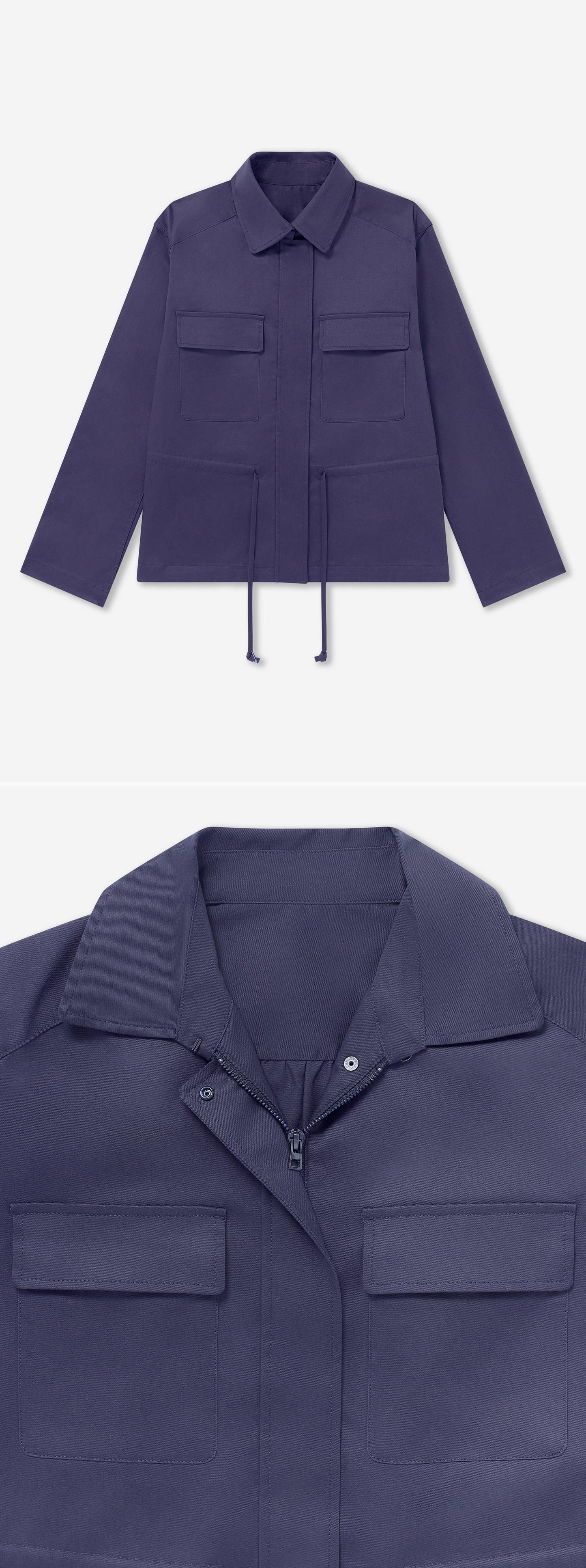 BLUE_JACKET - Flat Lay - 2 x Shots - Front + Detail A