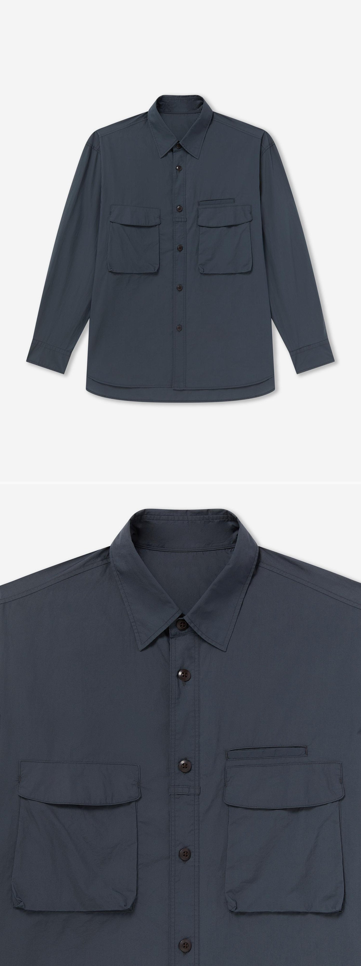POCKET_SHIRT - Flat Lay - 2 x Shots - Front + Detail A