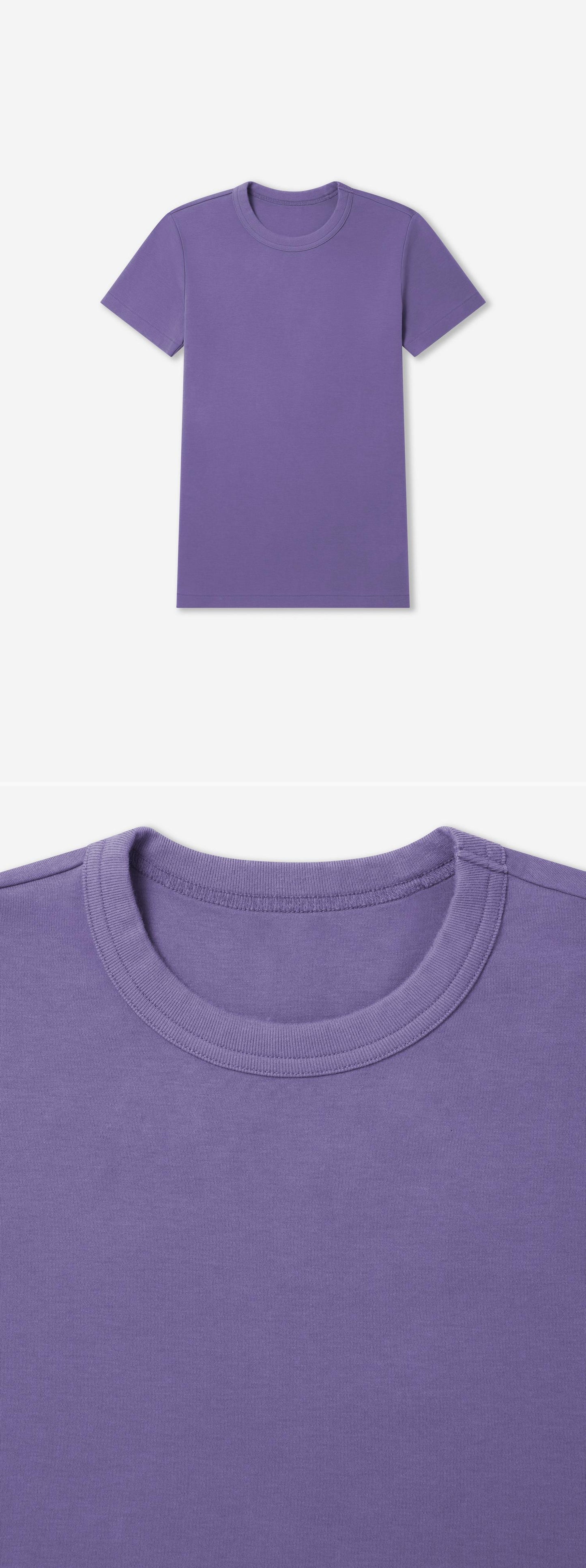 PURPLE_TSHIRT - Flat Lay - 2 x Shots - Front + Detail A
