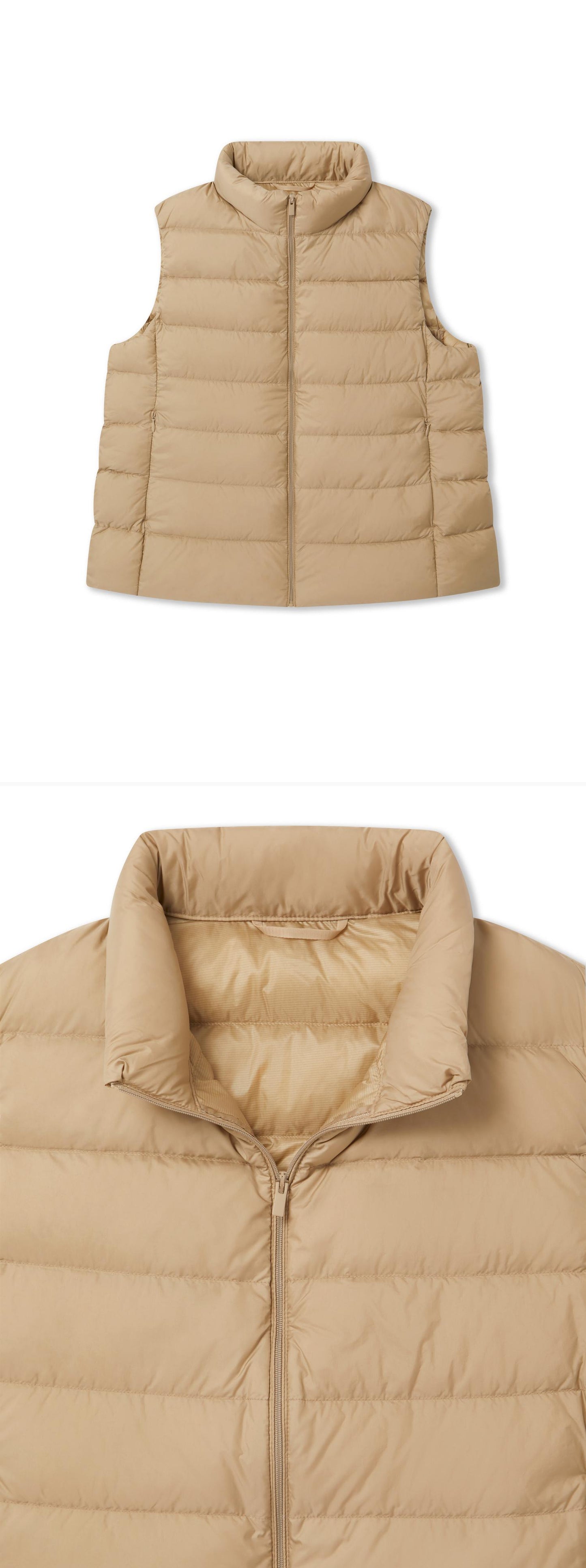 BEIGE_GILLET - Flat Lay - 2 x Shots - Front + Detail A