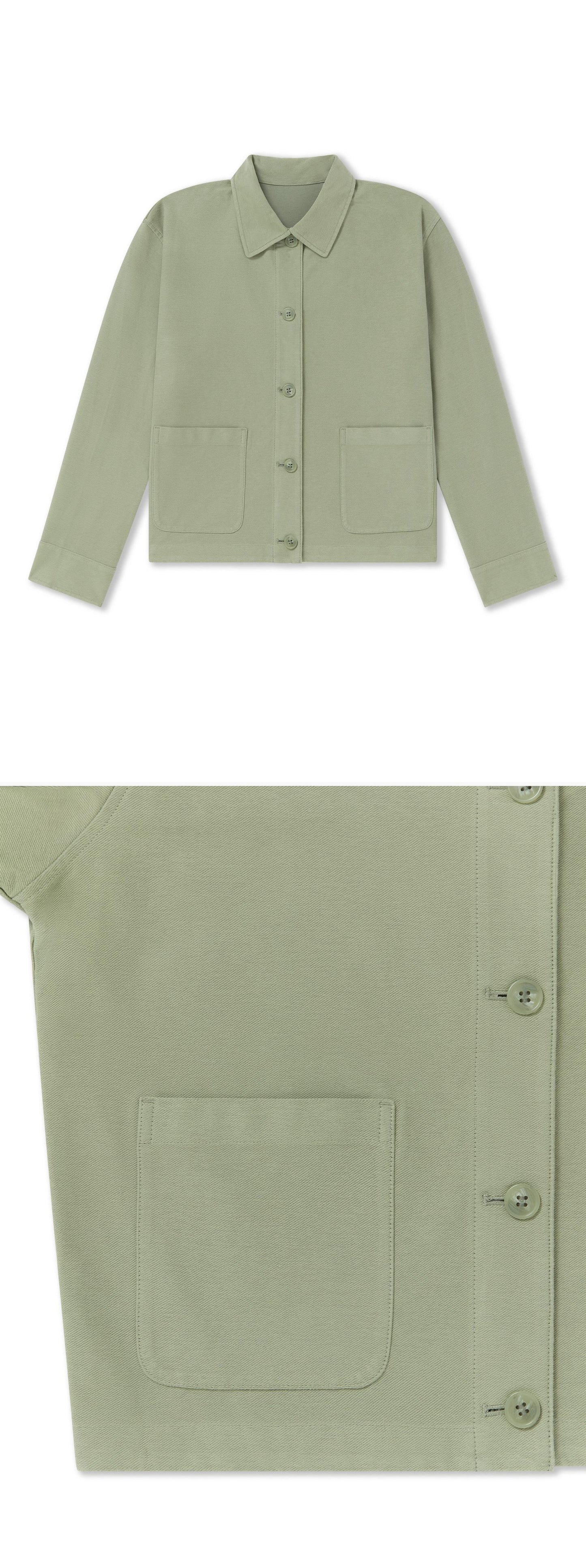 GREEN_OVERSHIRT - Flat Lay - 2 x Shots - Front + Detail A