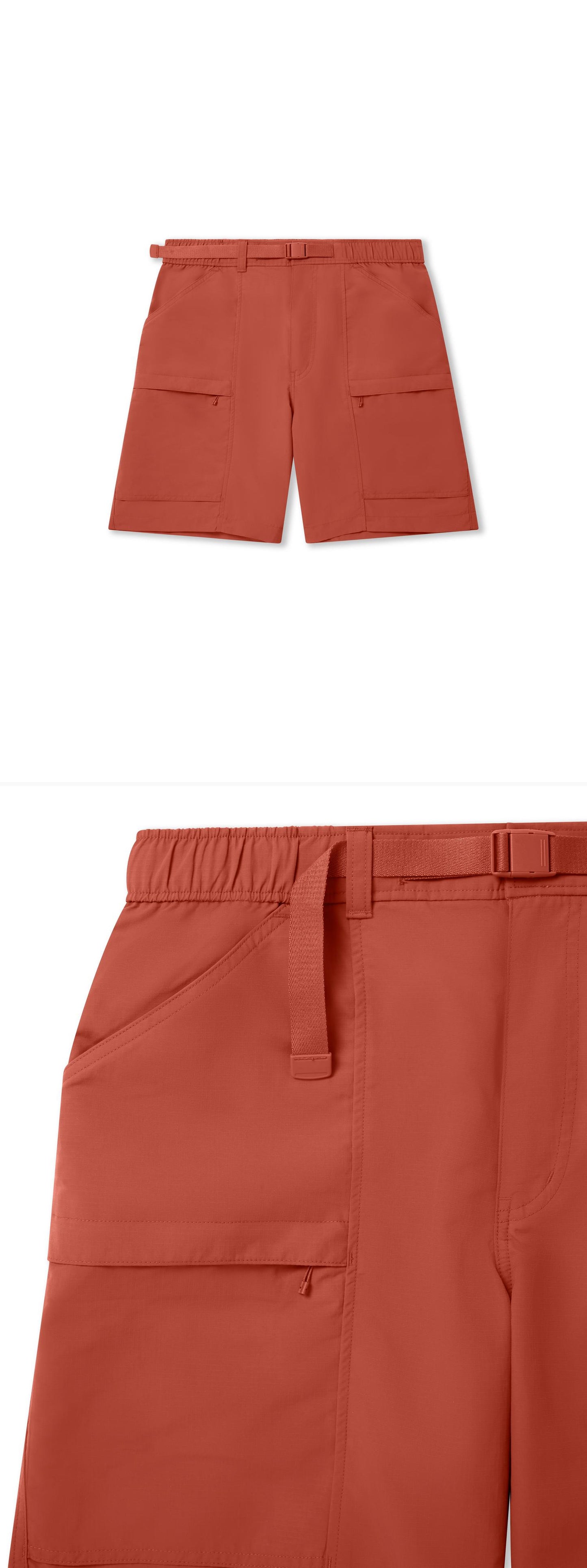 ORANGE_SHORT - Flat Lay - 2 x Shots - Front + Detail A