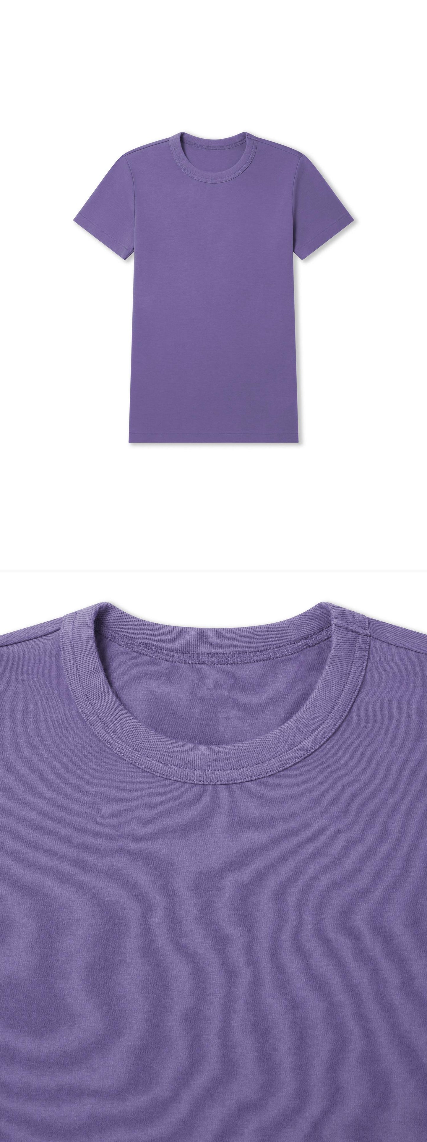 PURPLE_TSHIRT - Flat Lay - 2 x Shots - Front + Detail A