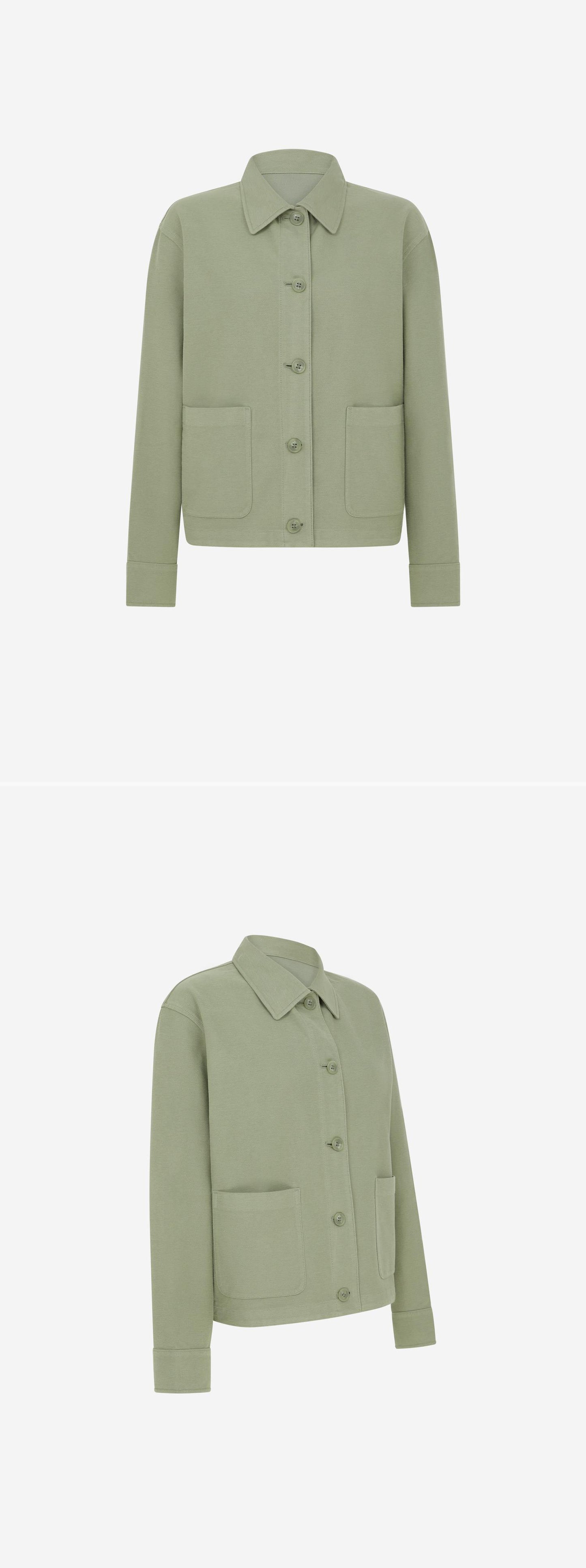 GREEN_OVERSHIRT - Mannequin - 2 x Shots - Front + Angle