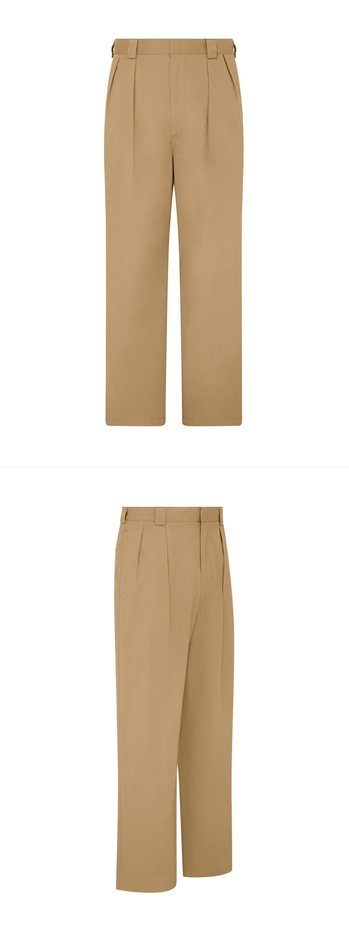 TAN_WIDELEG_TROUSER - Mannequin - 2 x Shots - Front + Angle