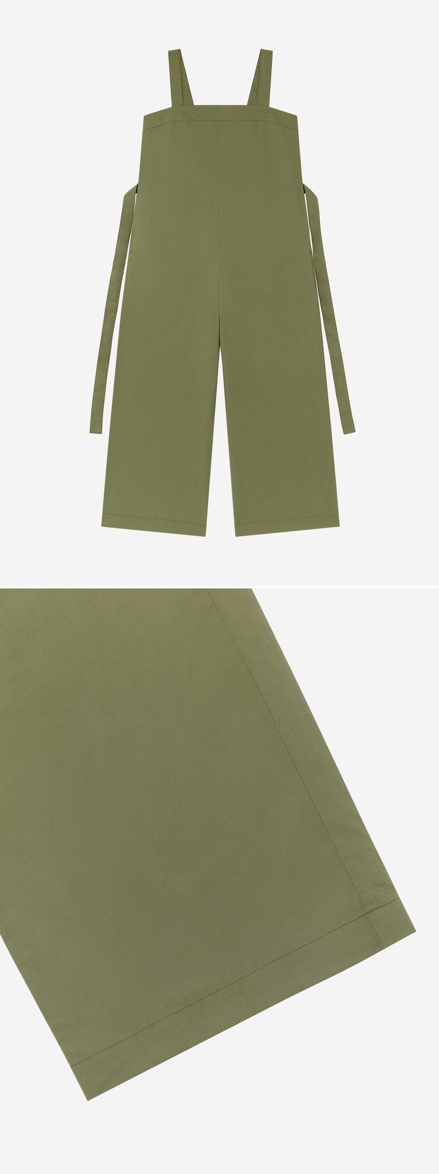 GREEN_JUMPSUIT - Flat Lay - 2 x Shots - Front + Detail B