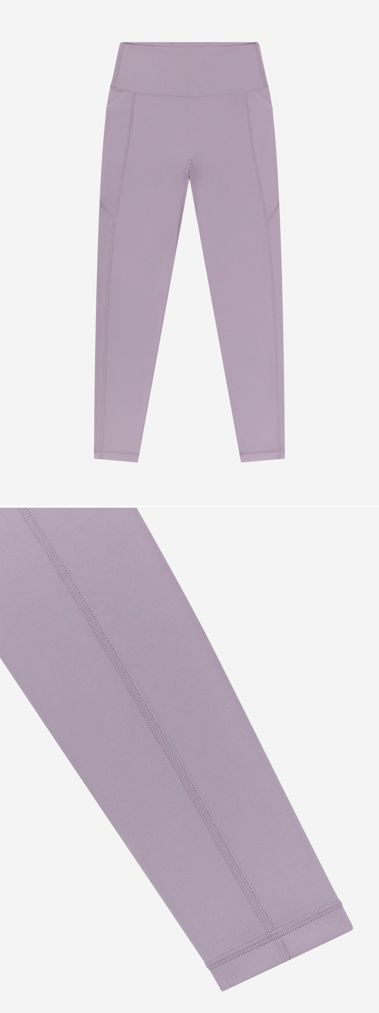LILAC_LEGGINGS - Flat Lay - 2 x Shots - Front + Detail B