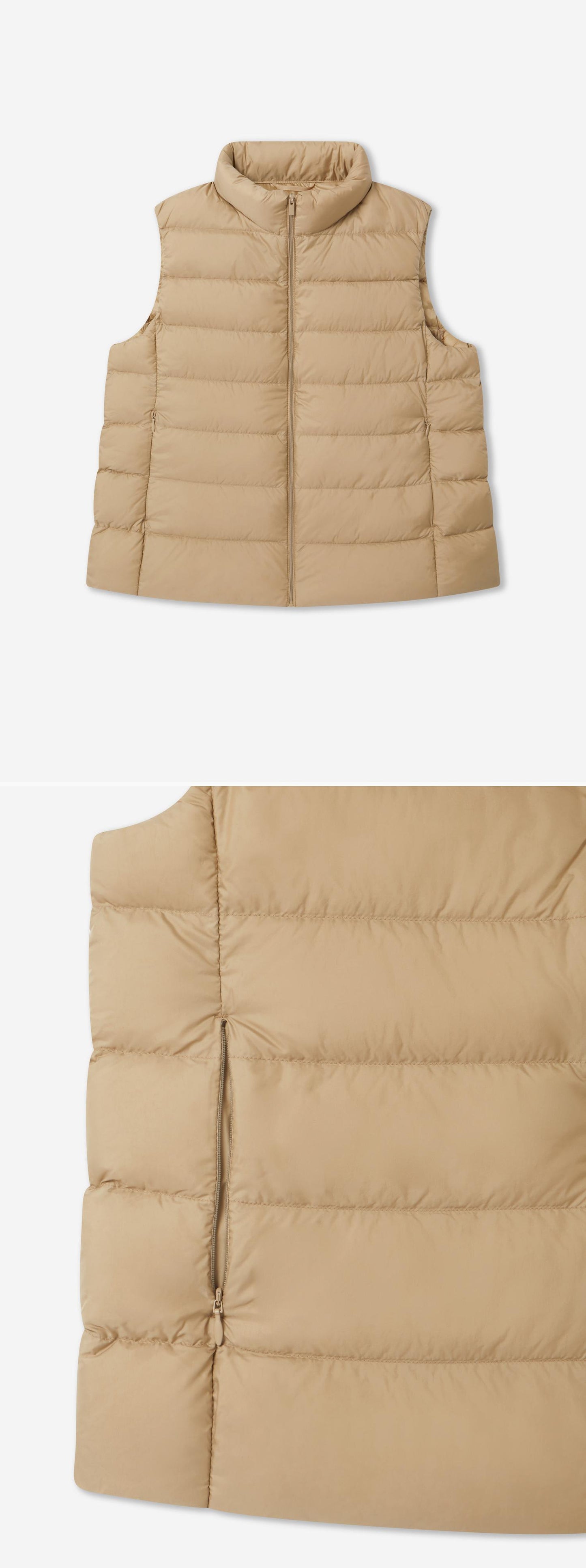 BEIGE_GILLET - Flat Lay - 2 x Shots - Front + Detail B
