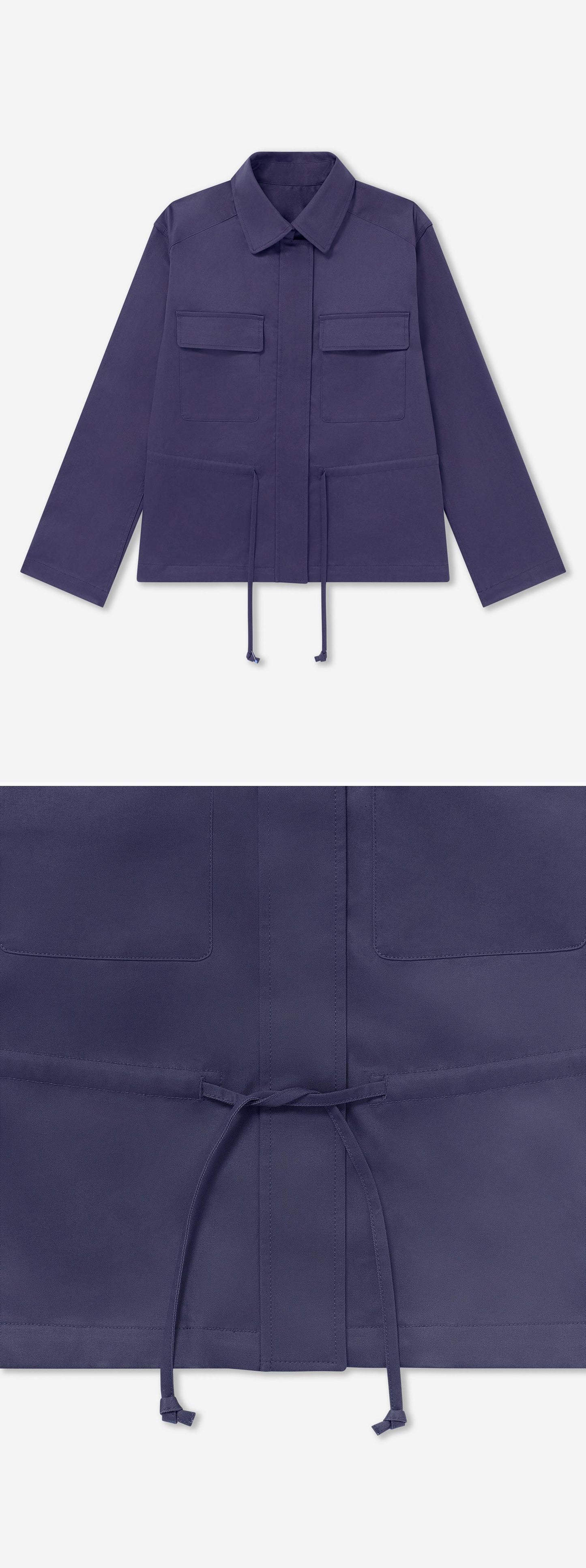BLUE_JACKET - Flat Lay - 2 x Shots - Front + Detail B