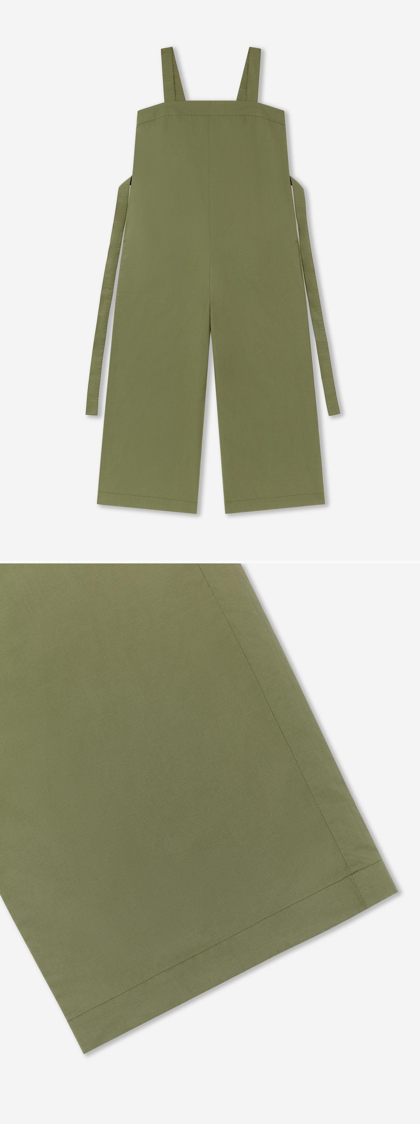 GREEN_JUMPSUIT - Flat Lay - 2 x Shots - Front + Detail B