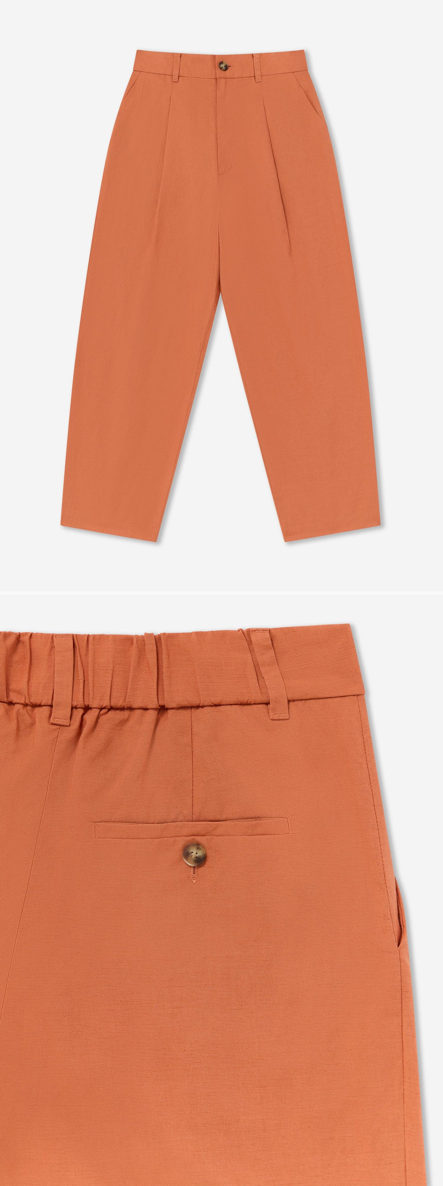 ORANGE_WIDELEG_TROUSER - Flat Lay - 2 x Shots - Front + Detail B