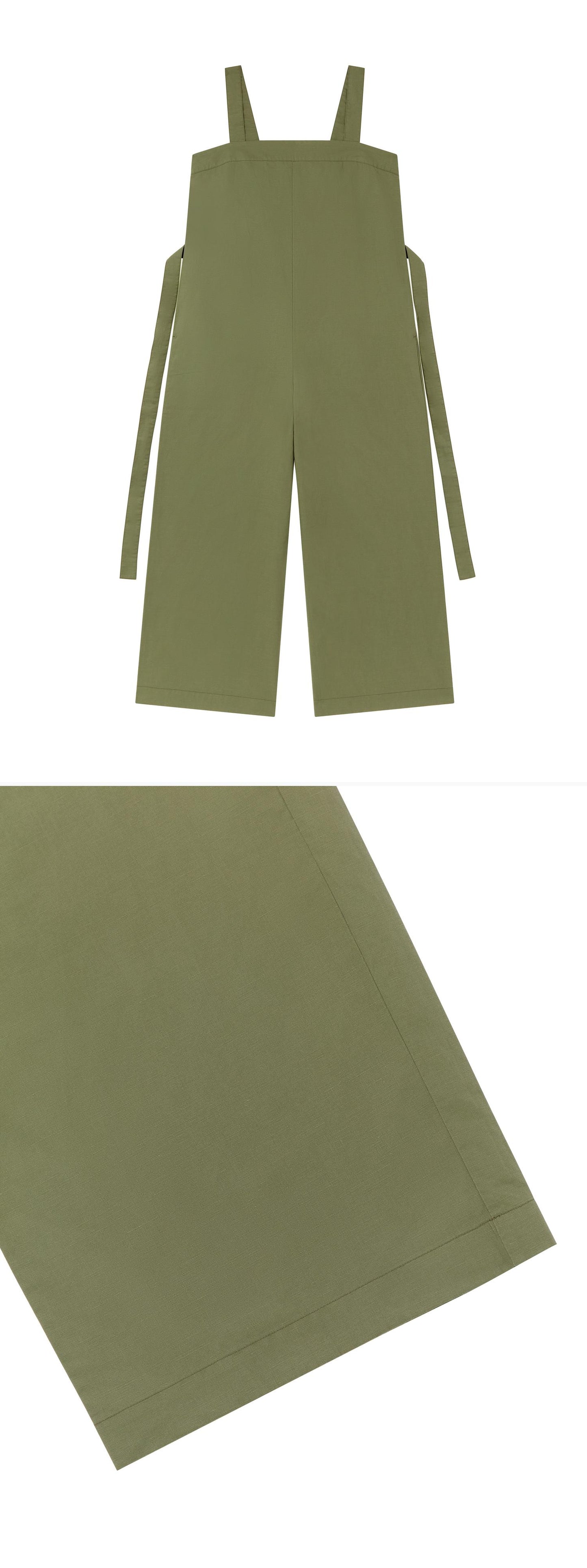 GREEN_JUMPSUIT - Flat Lay - 2 x Shots - Front + Detail B
