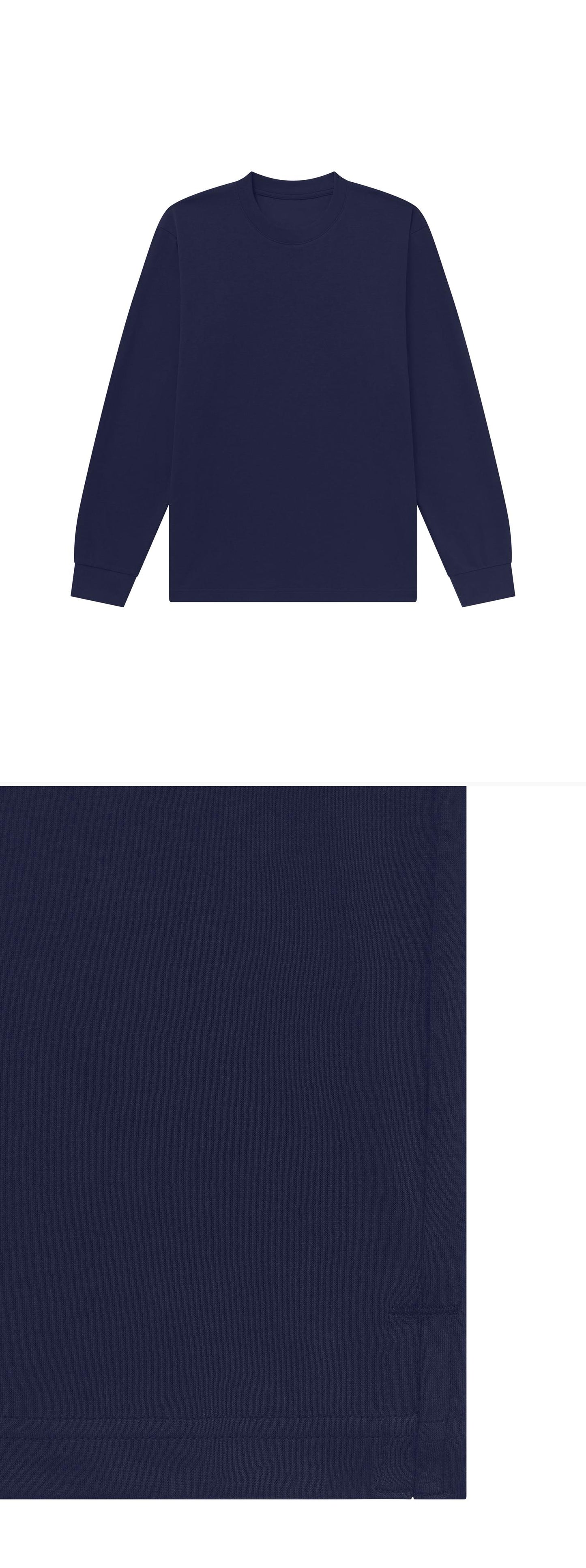 LS_NAVY_TEE - Flat Lay - 2 x Shots - Front + Detail B