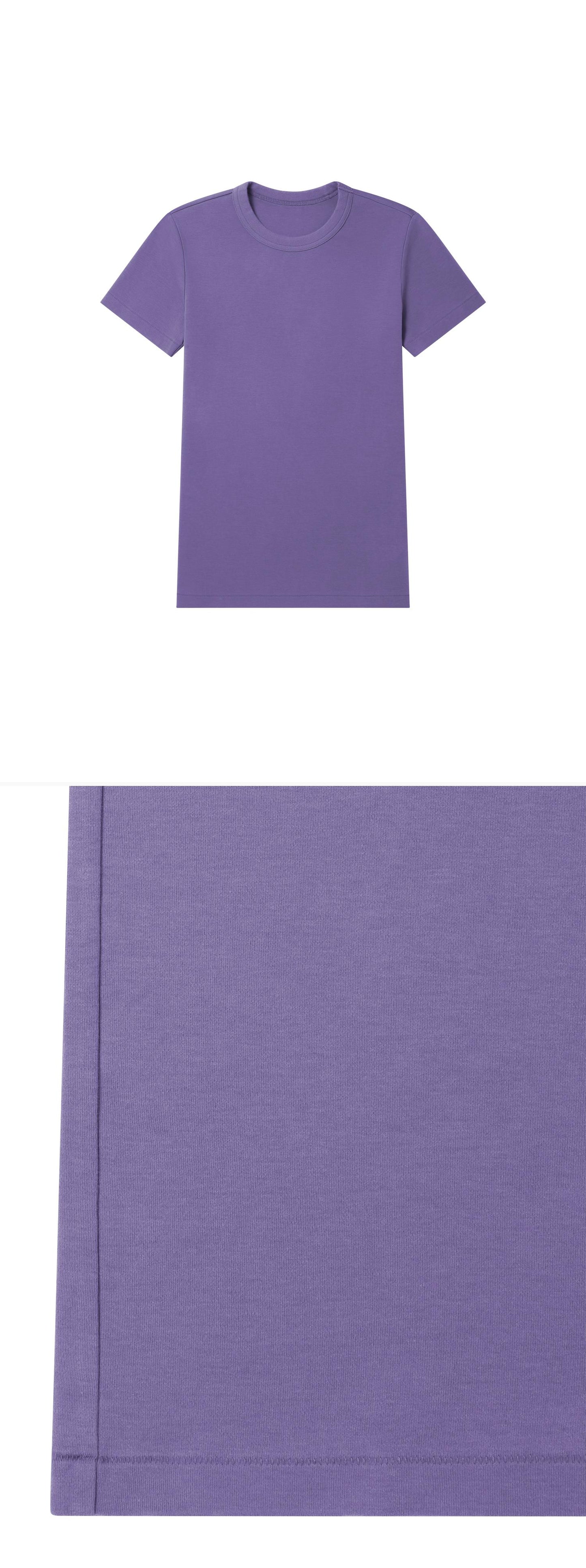 PURPLE_TSHIRT - Flat Lay - 2 x Shots - Front + Detail B