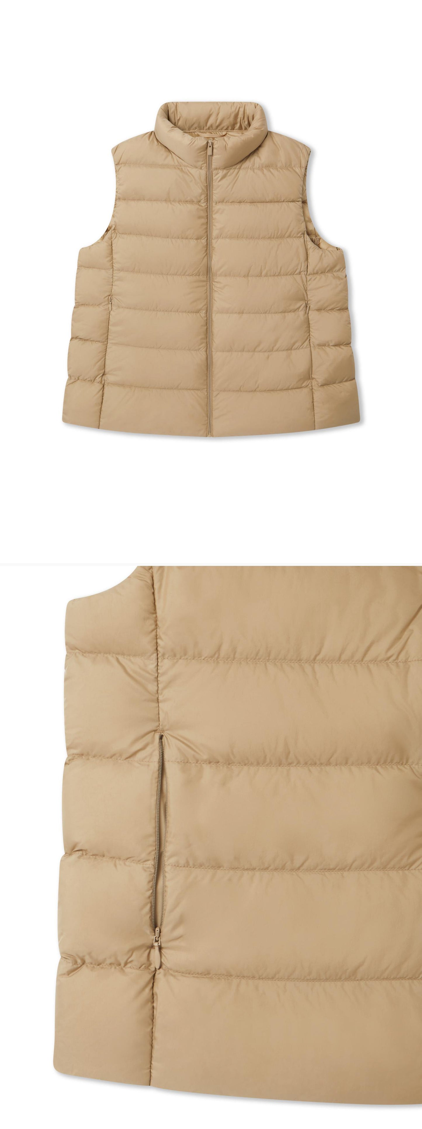 BEIGE_GILLET - Flat Lay - 2 x Shots - Front + Detail B
