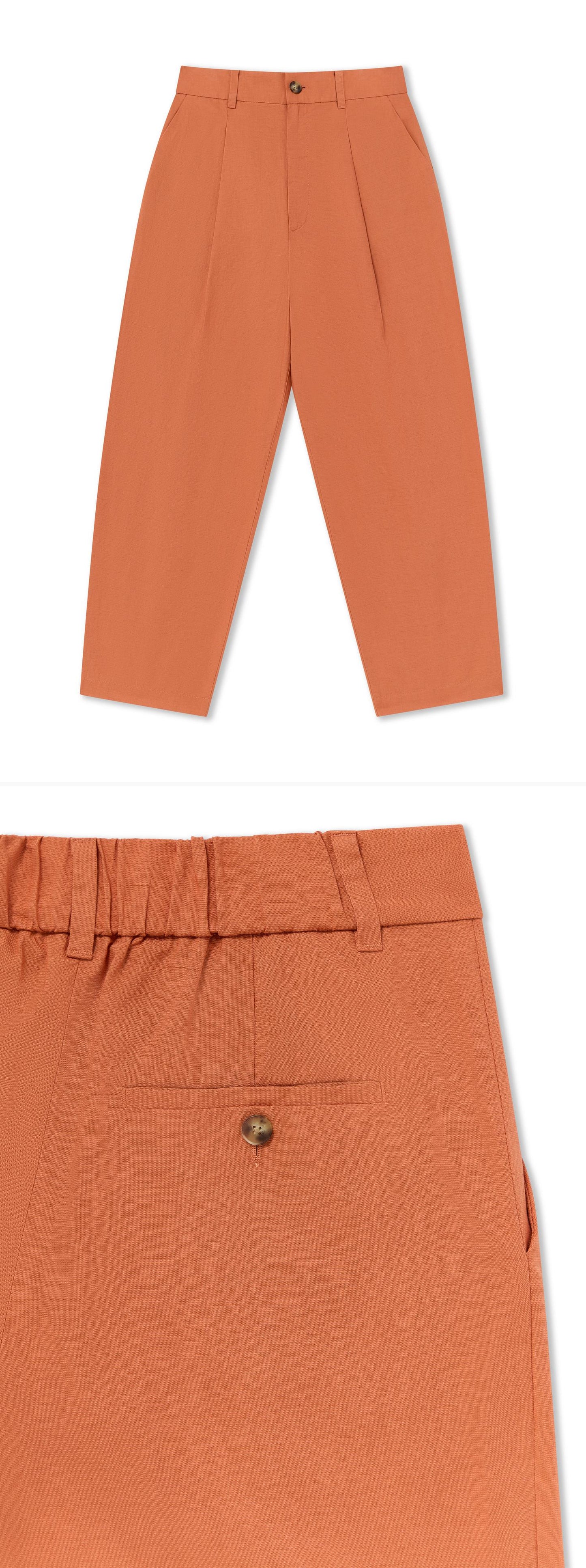 ORANGE_WIDELEG_TROUSER - Flat Lay - 2 x Shots - Front + Detail B