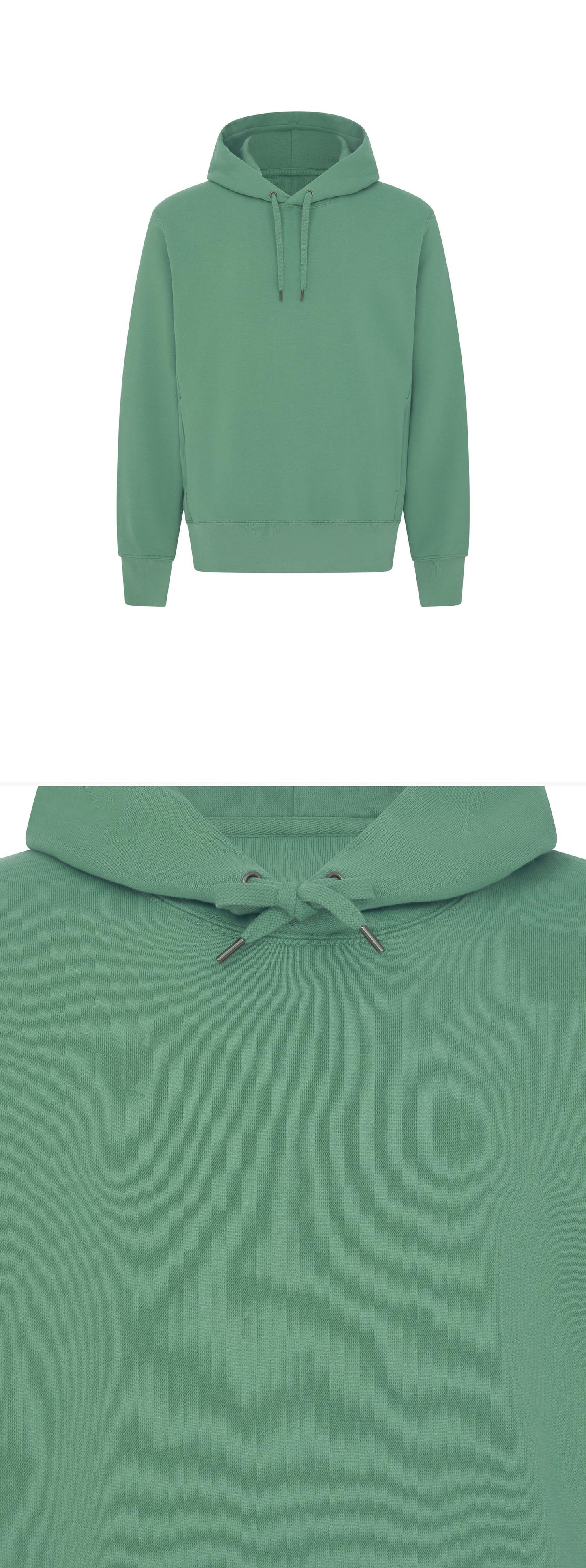 GREEN_HOODIE - Mannequin - 2 x Shots - Front + Detail A