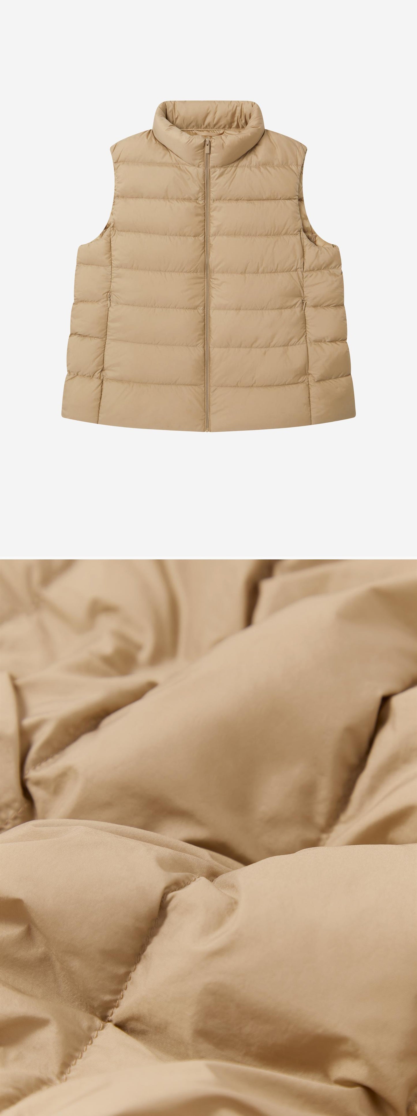 BEIGE_GILLET - Flat Lay - 2 x Shots - Front + Detail C