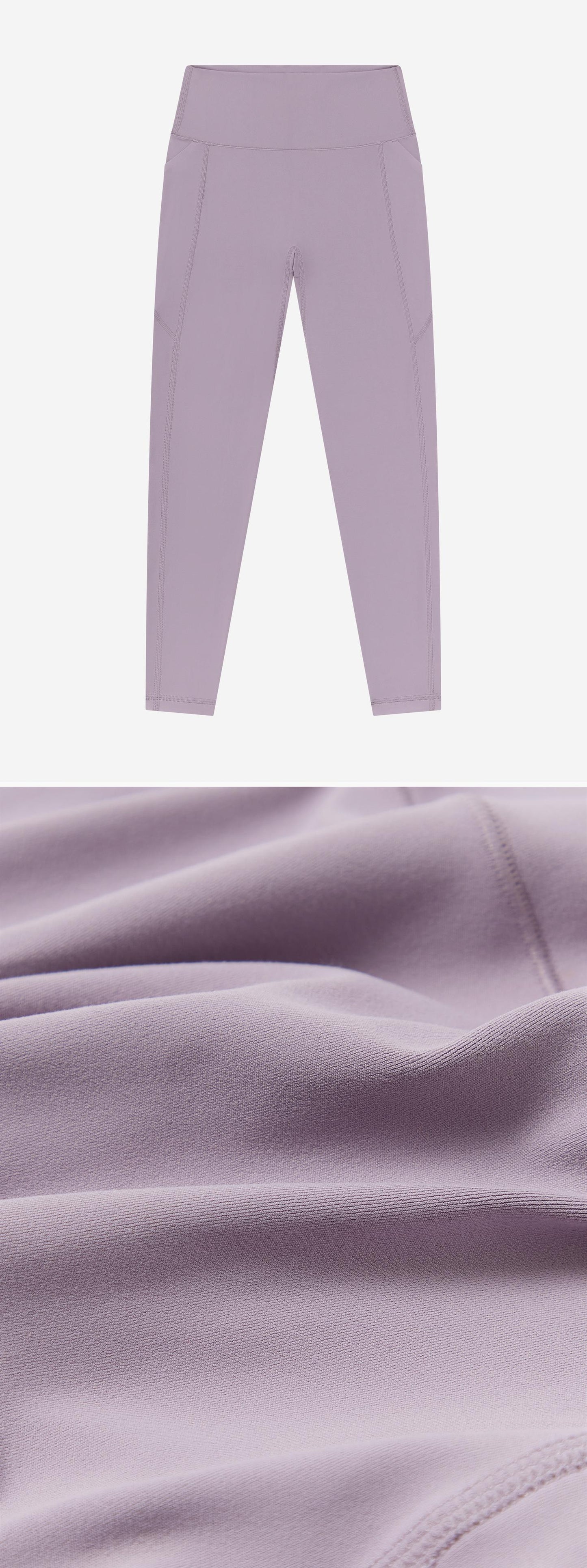 LILAC_LEGGINGS - Flat Lay - 2 x Shots - Front + Detail C