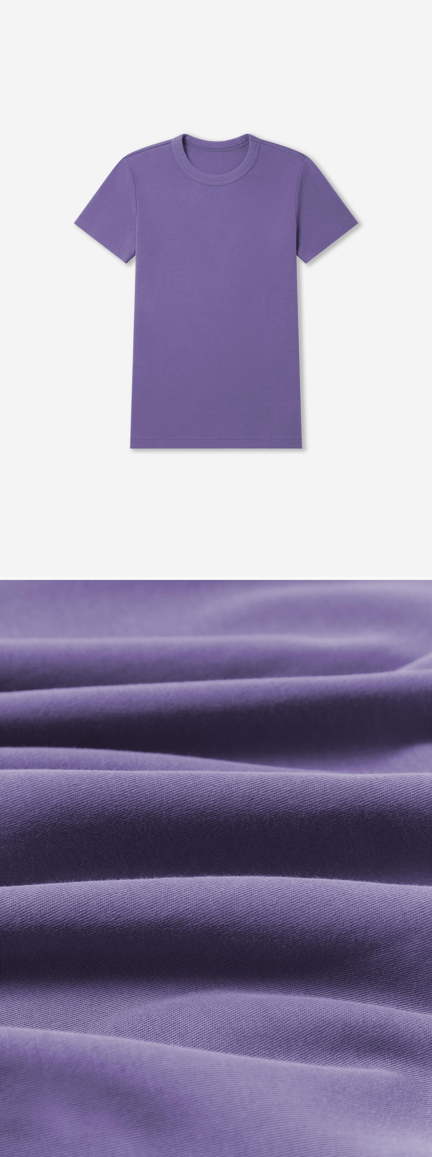 PURPLE_TSHIRT - Flat Lay - 2 x Shots - Front + Detail C