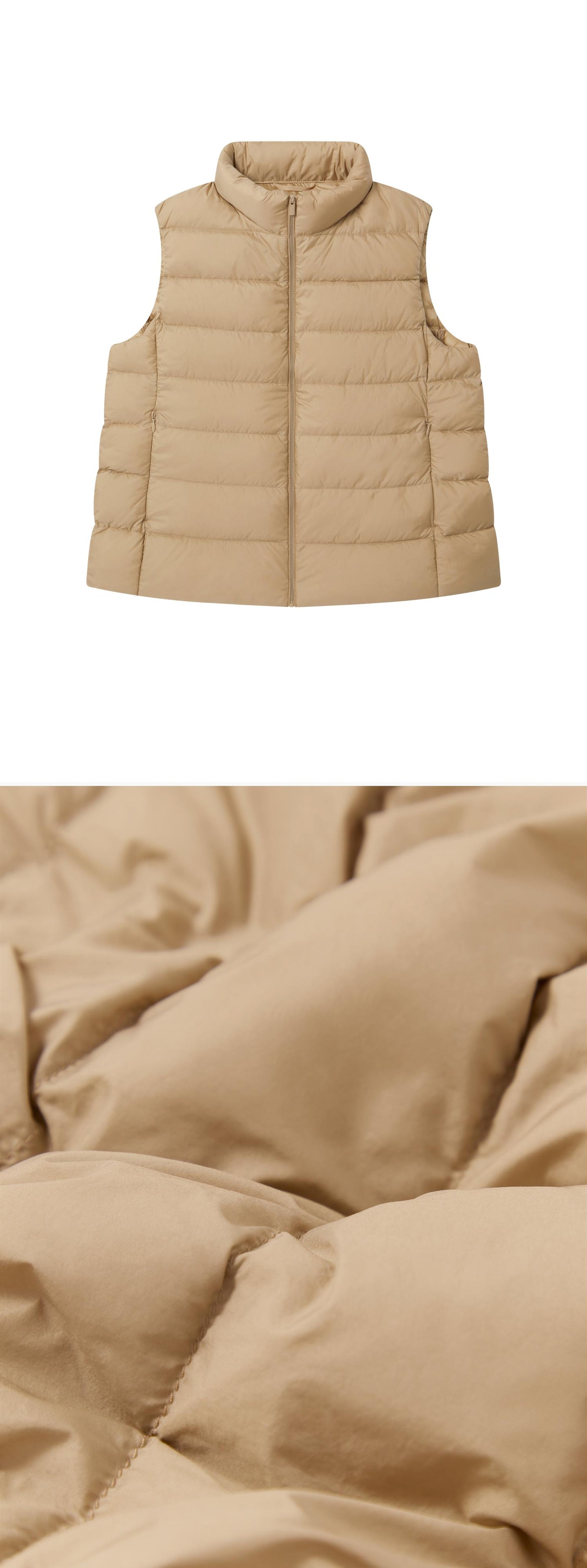 BEIGE_GILLET - Flat Lay - 2 x Shots - Front + Detail C