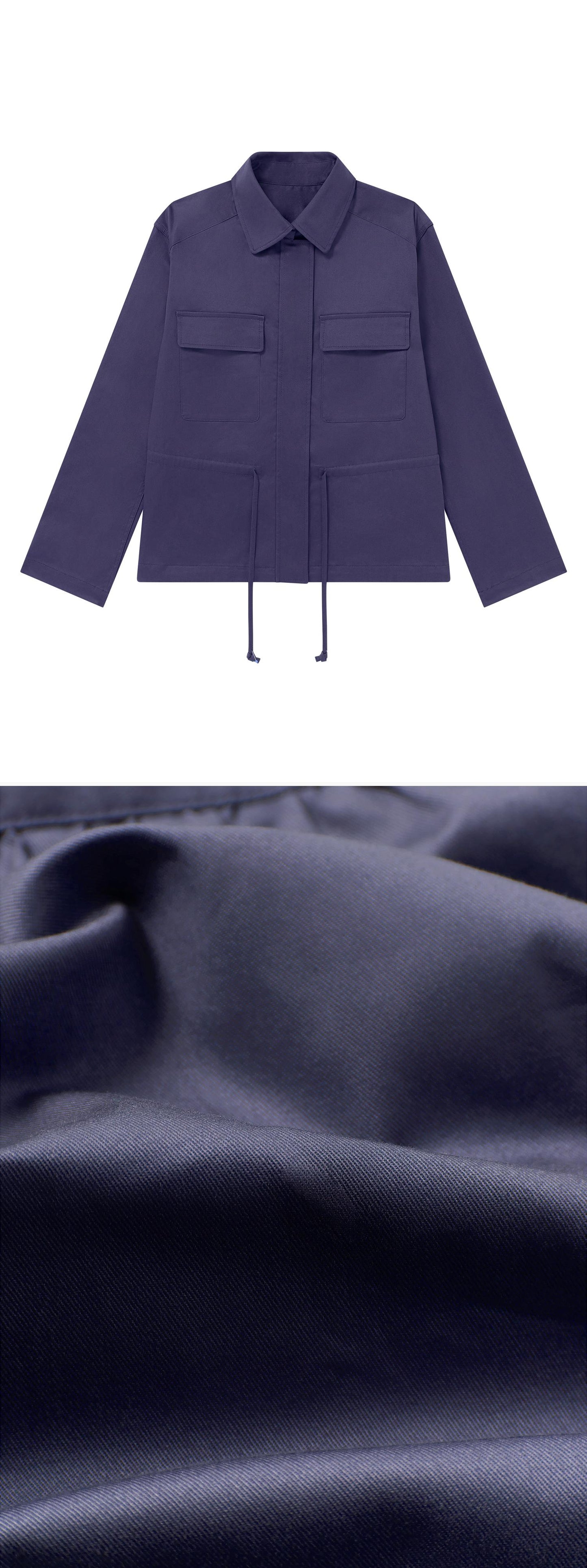 BLUE_JACKET - Flat Lay - 2 x Shots - Front + Detail C