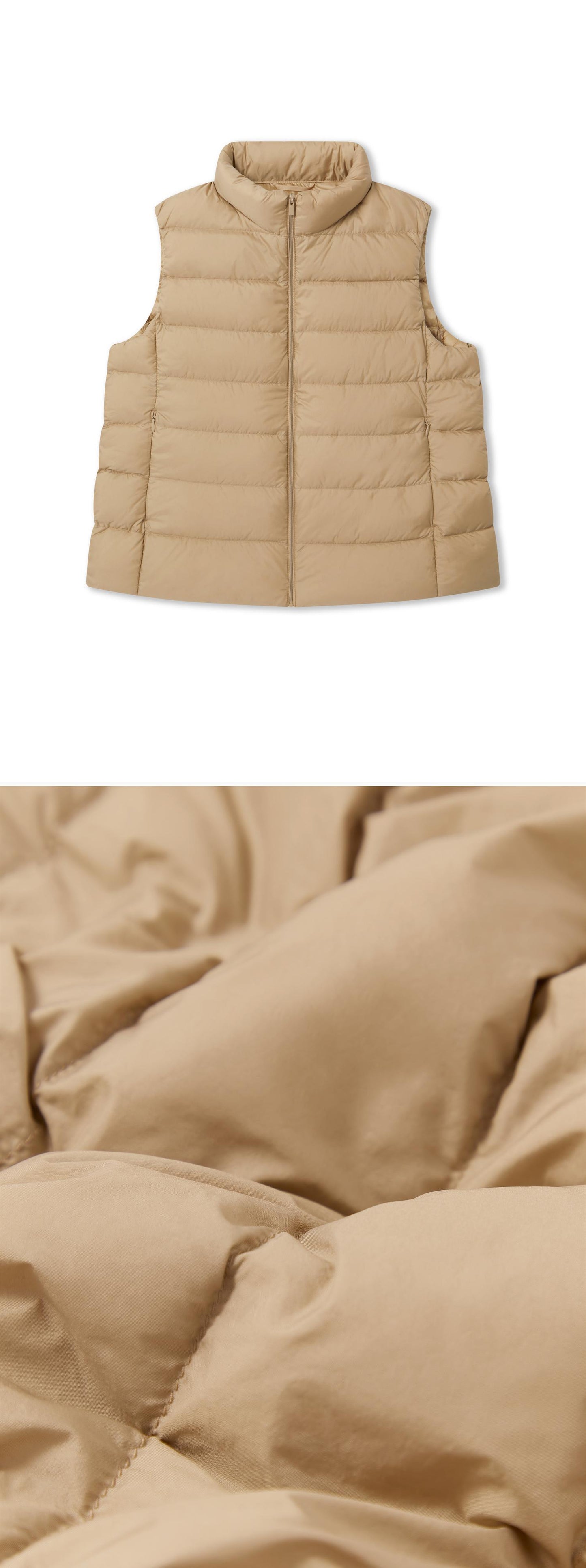 BEIGE_GILLET - Flat Lay - 2 x Shots - Front + Detail C