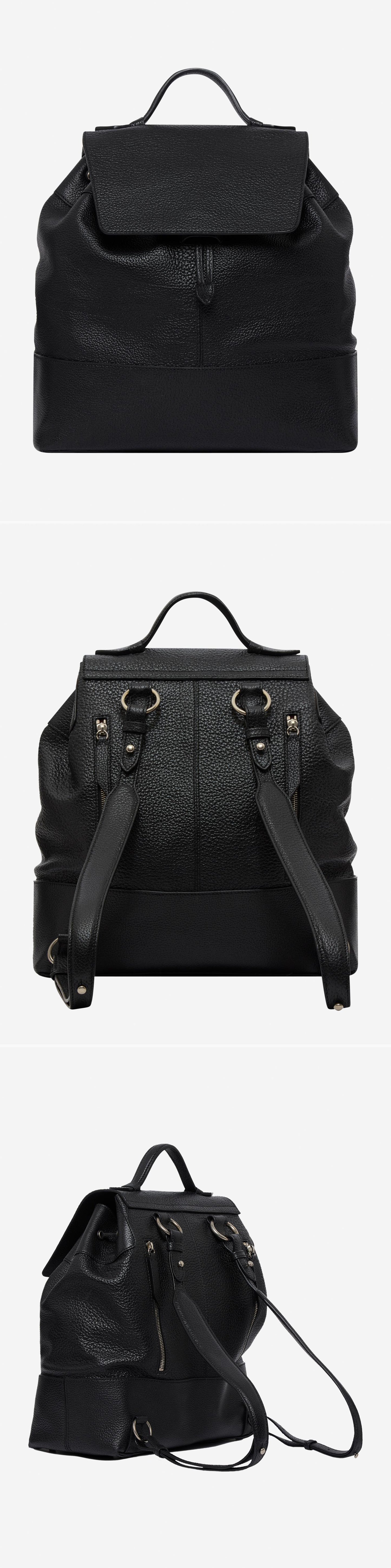 BLACK_GLIDE_BULL_CALFSKIN_BACKPACK - Acc - 3 x Shots - Front + Back + Side