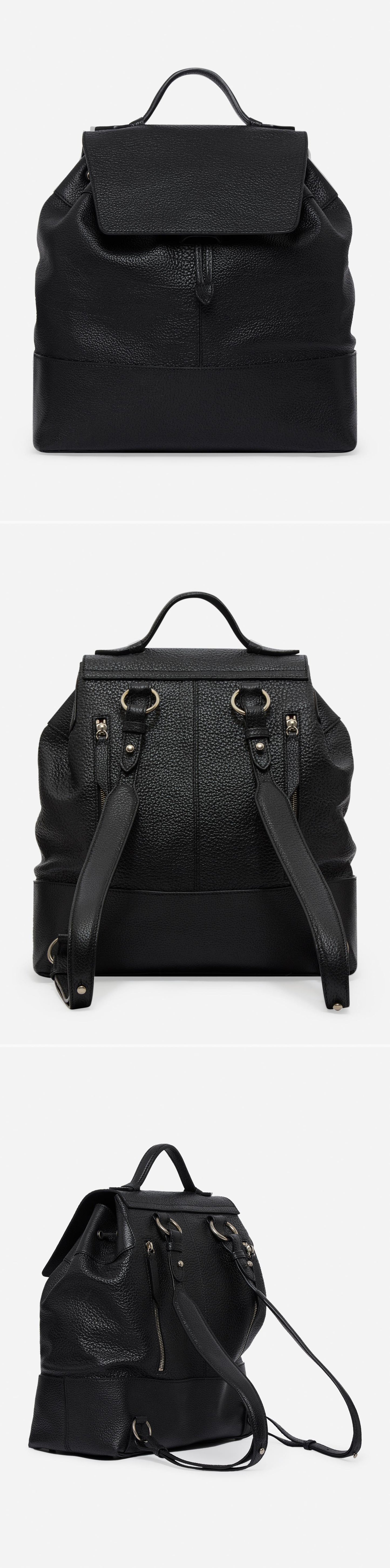 BLACK_GLIDE_BULL_CALFSKIN_BACKPACK - Acc - 3 x Shots - Front + Back + Side