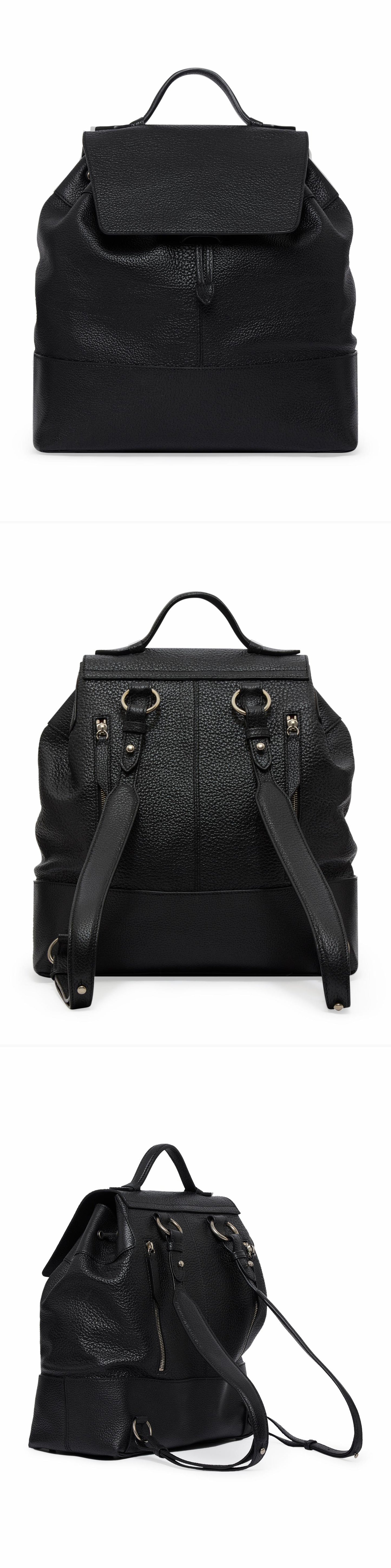BLACK_GLIDE_BULL_CALFSKIN_BACKPACK - Acc - 3 x Shots - Front + Back + Side