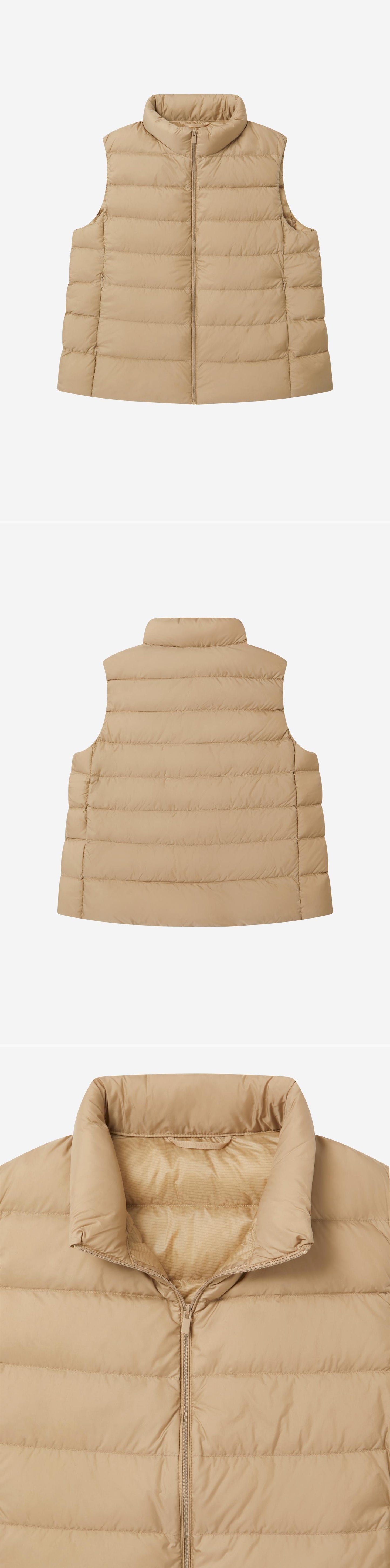 BEIGE_GILLET - Flat Lay - 3 x Shots - Front + Back + Detail A