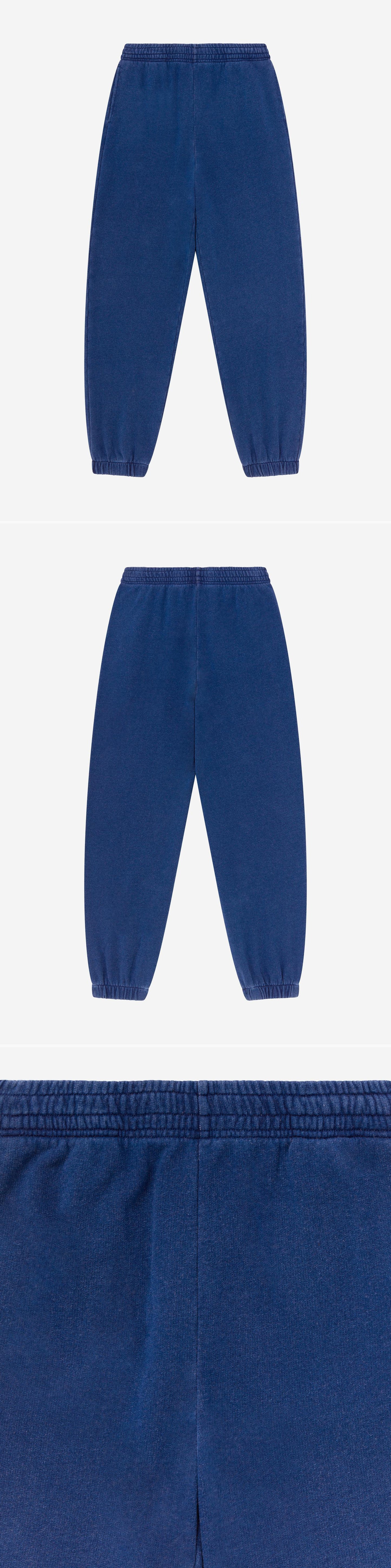 BLUE_JOGGERS - Flat Lay - 3 x Shots - Front + Back + Detail A