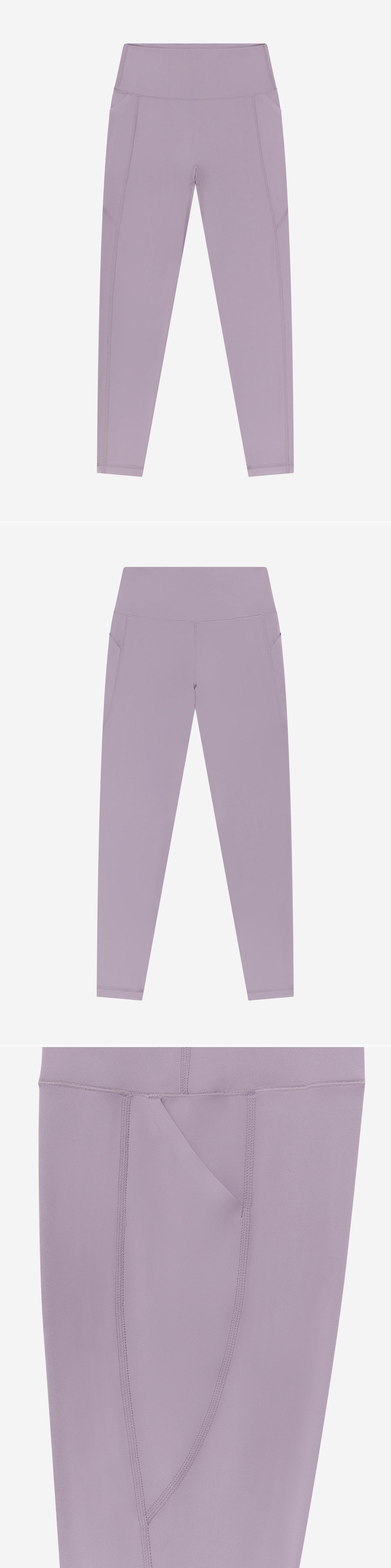 LILAC_LEGGINGS - Flat Lay - 3 x Shots - Front + Back + Detail A