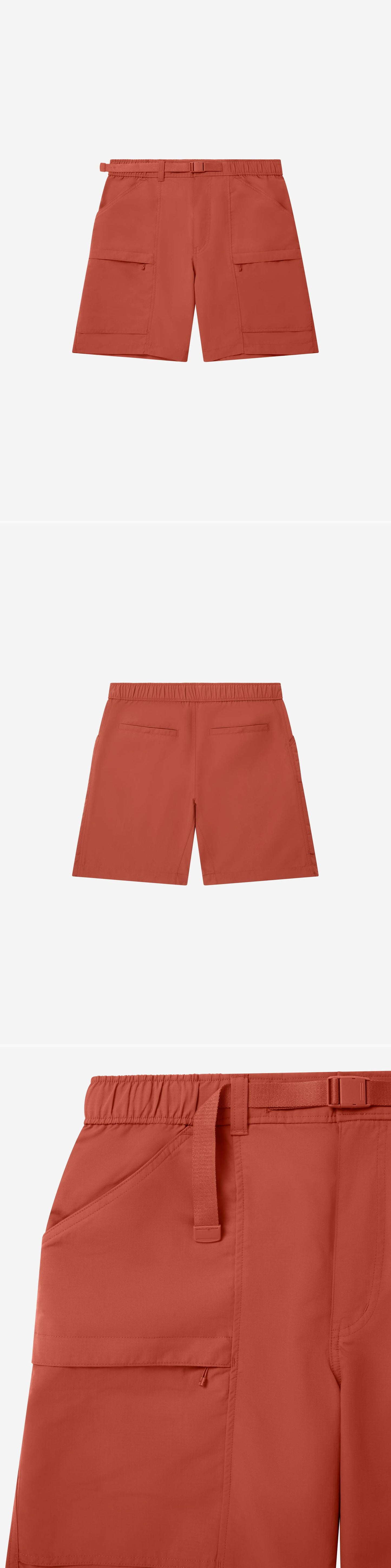 ORANGE_SHORT - Flat Lay - 3 x Shots - Front + Back + Detail A