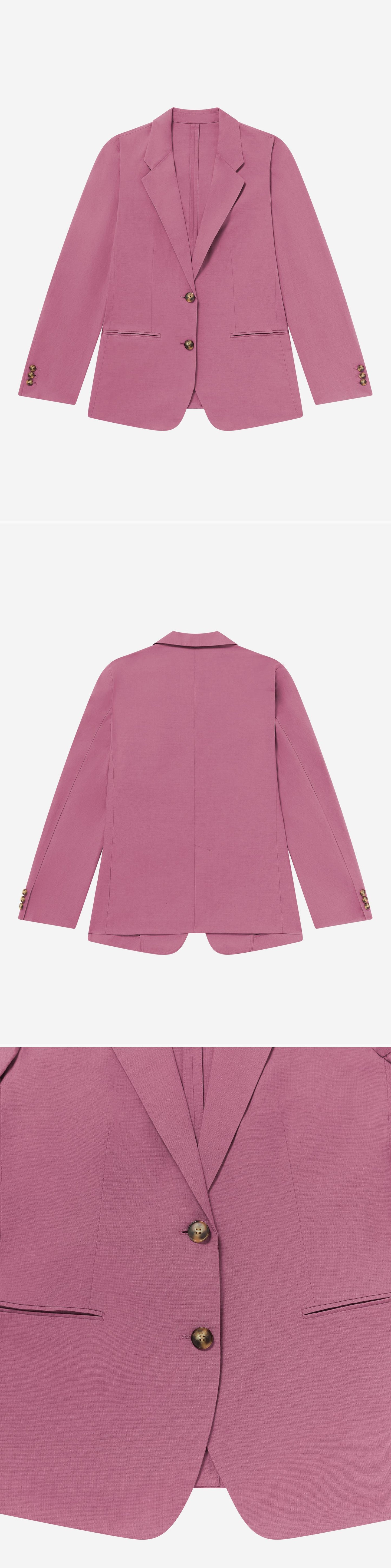 PINK_BLAZER - Flat Lay - 3 x Shots - Front + Back + Detail A