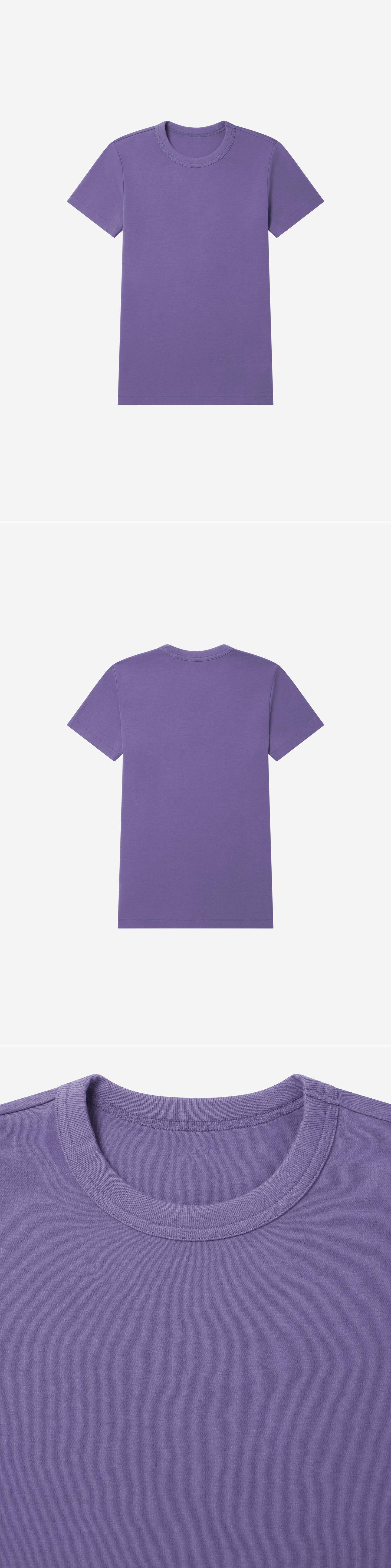 PURPLE_TSHIRT - Flat Lay - 3 x Shots - Front + Back + Detail A