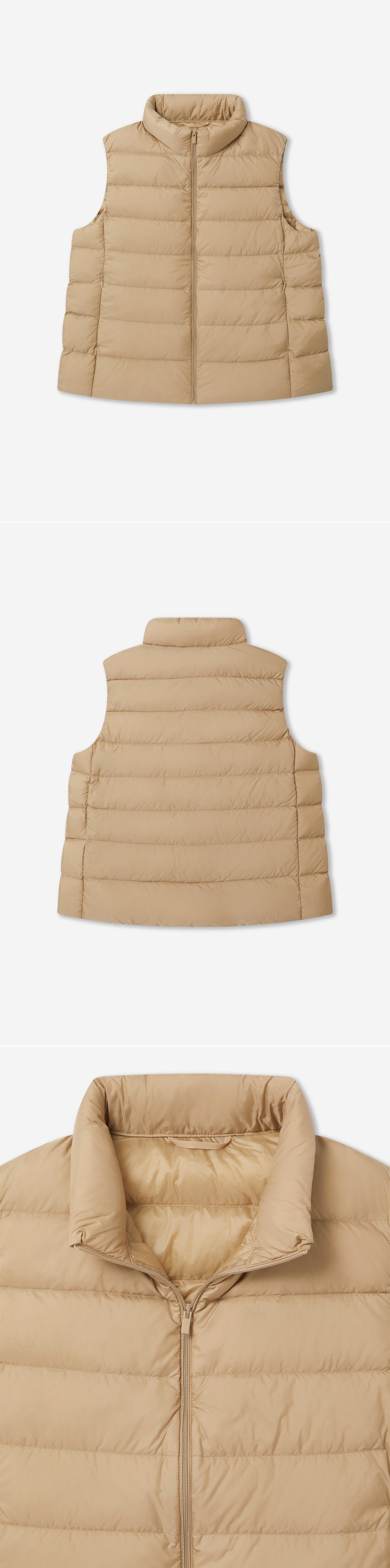 BEIGE_GILLET - Flat Lay - 3 x Shots - Front + Back + Detail A