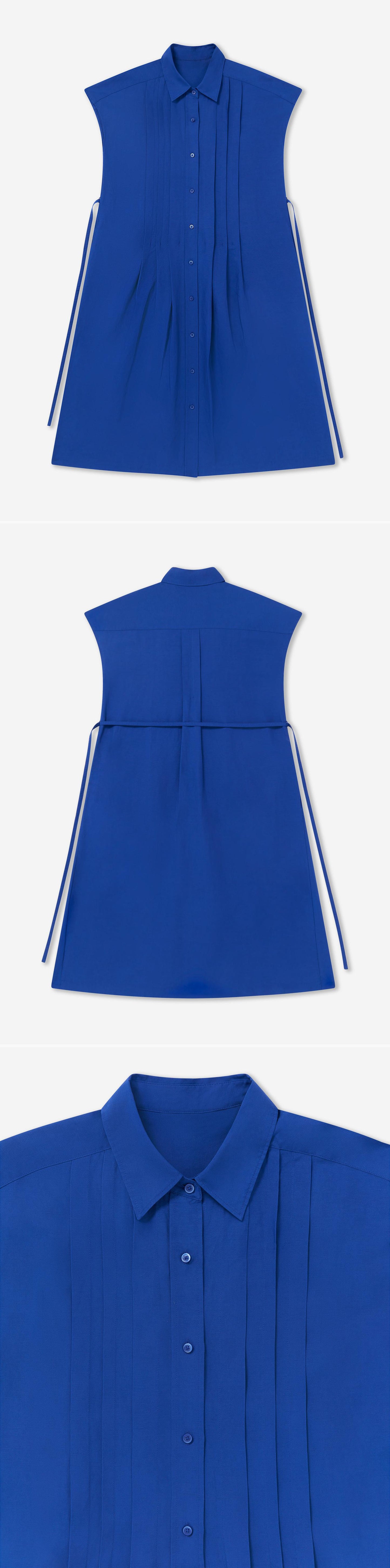 BLUE_DRESS - Flat Lay - 3 x Shots - Front + Back + Detail A