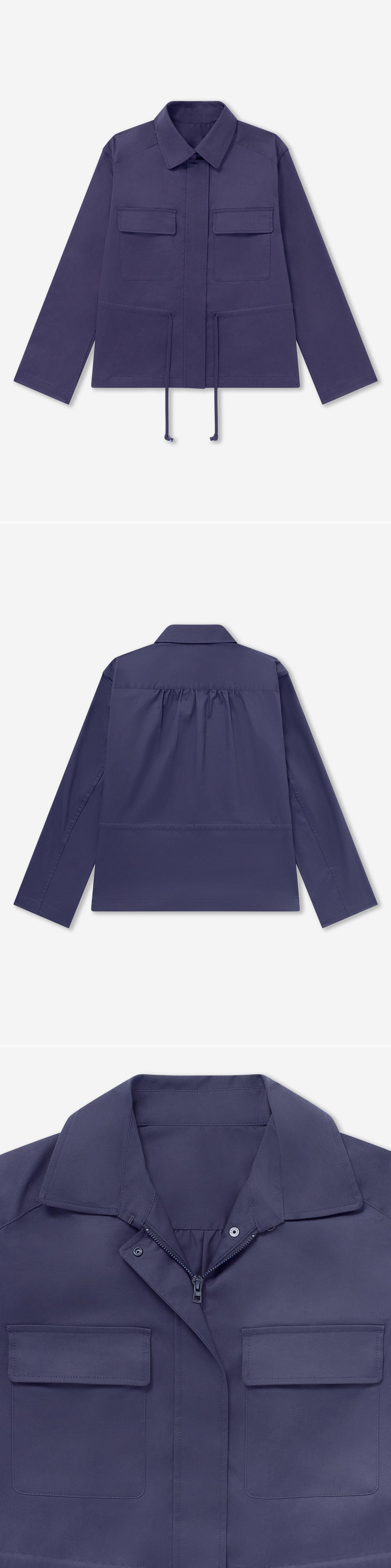 BLUE_JACKET - Flat Lay - 3 x Shots - Front + Back + Detail A