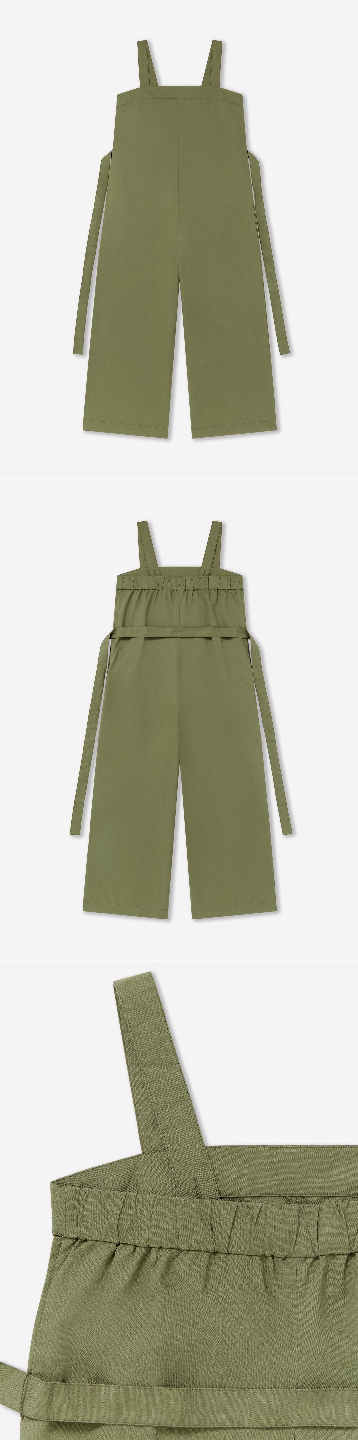 GREEN_JUMPSUIT - Flat Lay - 3 x Shots - Front + Back + Detail A