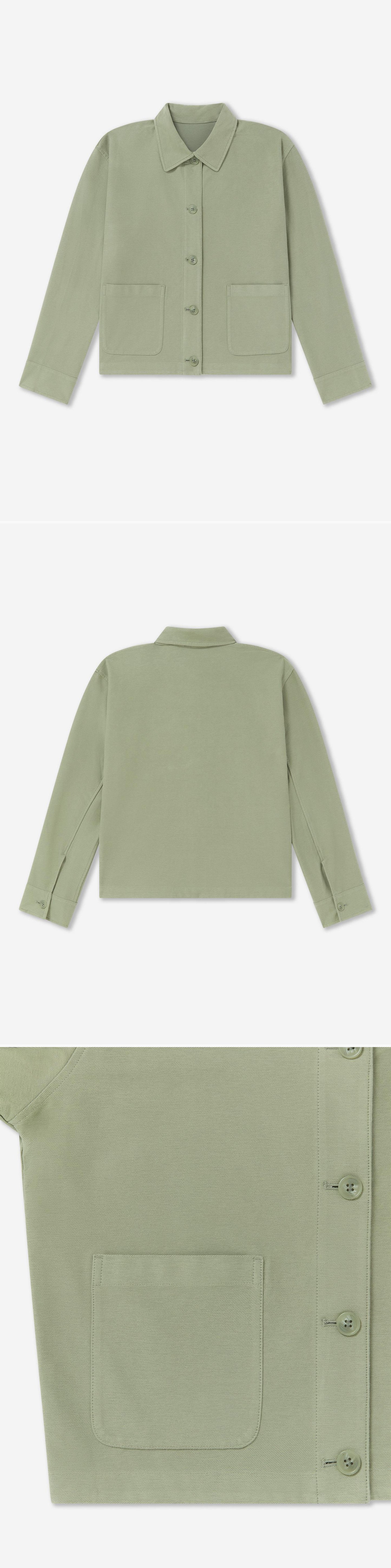 GREEN_OVERSHIRT - Flat Lay - 3 x Shots - Front + Back + Detail A